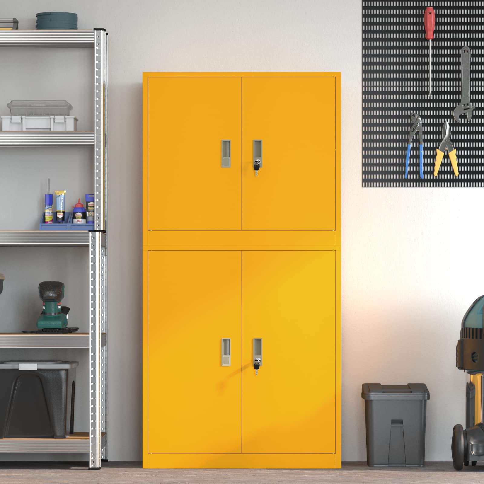 Armoire de rangement 2 pc Jaune moutarde 80 x 40 x 160 cm Acier