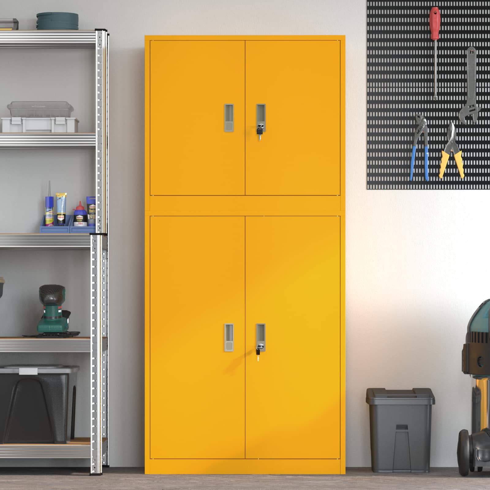 Armoire de rangement 2 pc Jaune moutarde 80 x 40 x 175 cm Acier