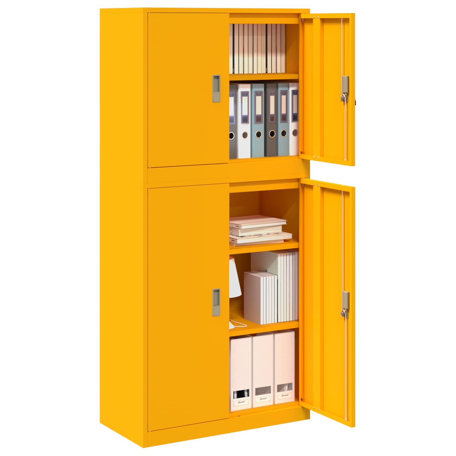 Armoire de rangement 2 pc Jaune moutarde 80 x 40 x 175 cm Acier