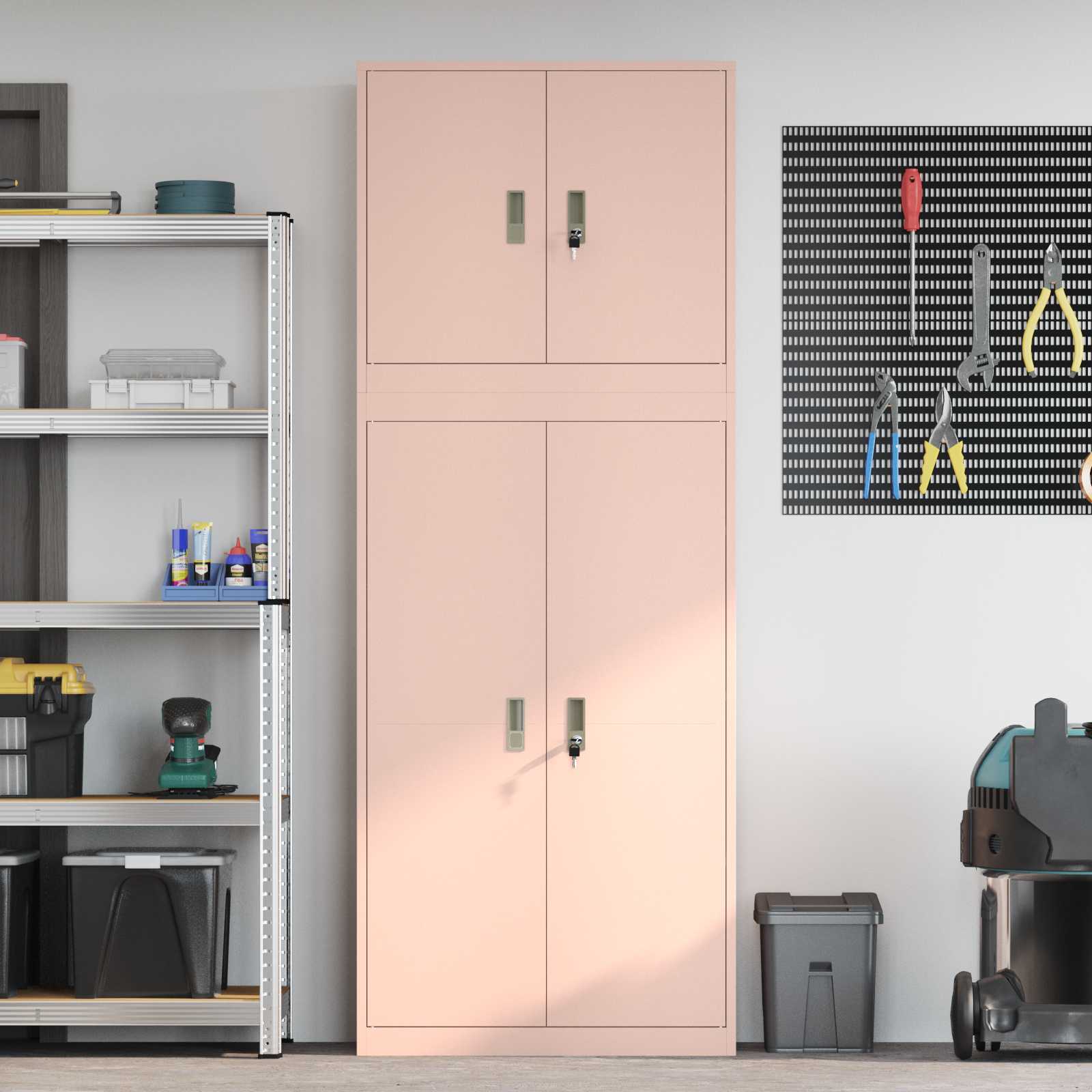 Armoire de rangement 2 pc Rose 80 x 40 x 210 cm Acier