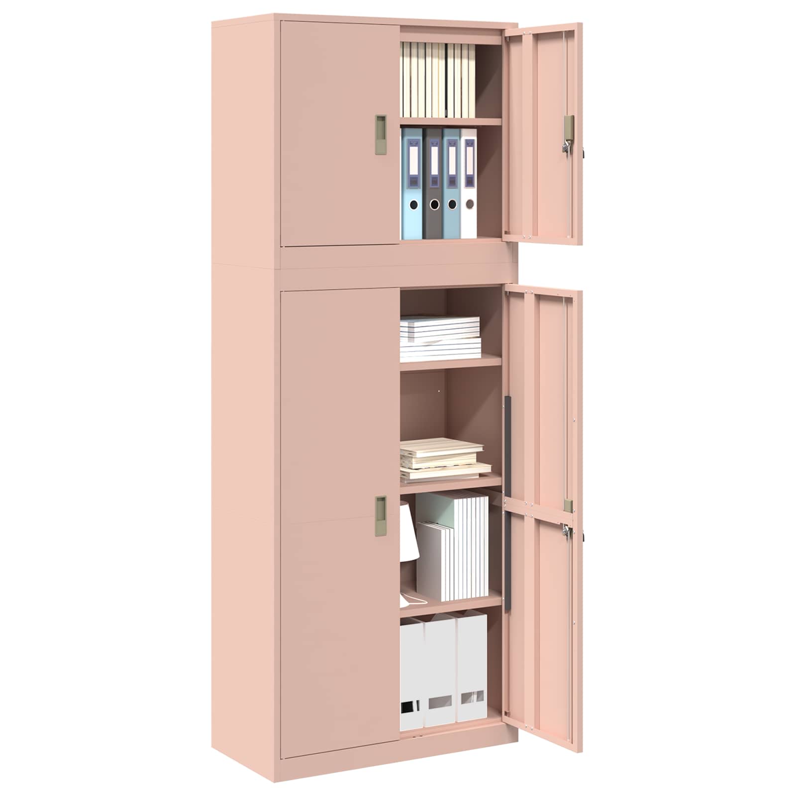 Armoire de rangement 2 pc Rose 80 x 40 x 210 cm Acier