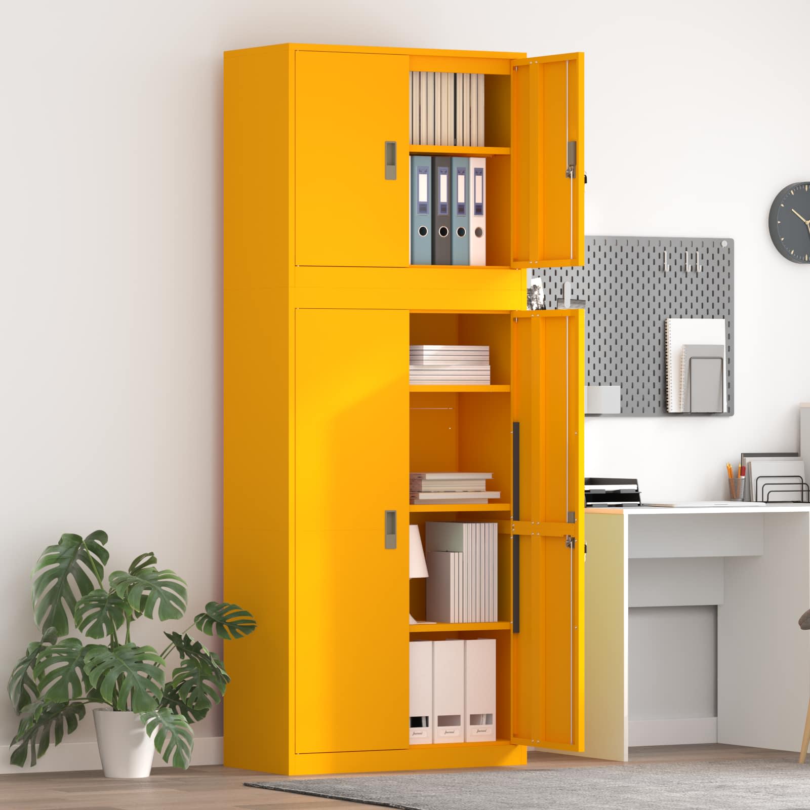 Armoire de rangement 2 pc Jaune moutarde 80 x 40 x 210 cm Acier