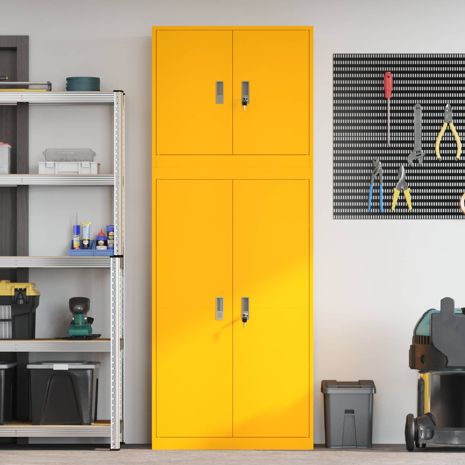 Armoire de rangement 2 pc Jaune moutarde 80 x 40 x 210 cm Acier