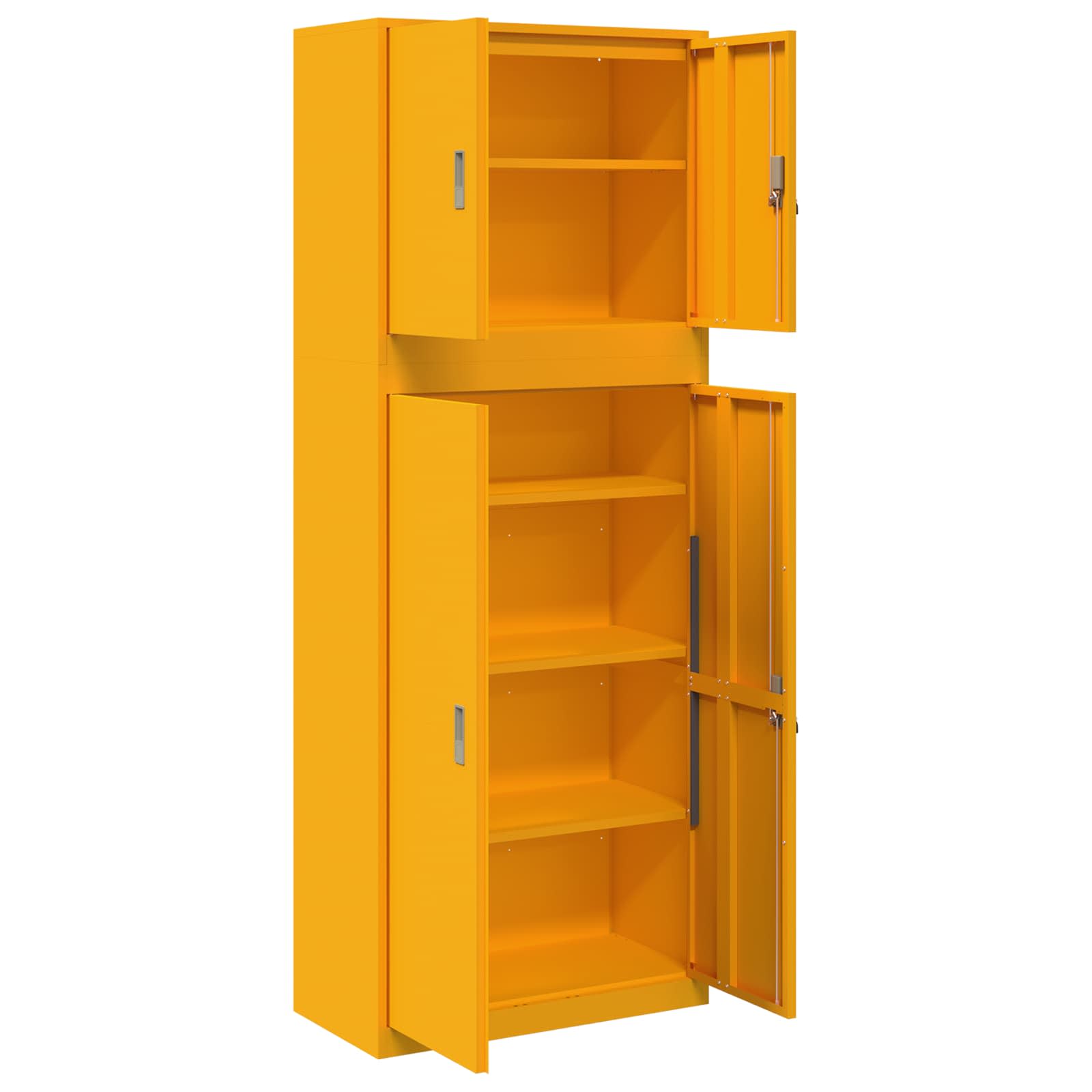 Armoire de rangement 2 pc Jaune moutarde 80 x 40 x 210 cm Acier
