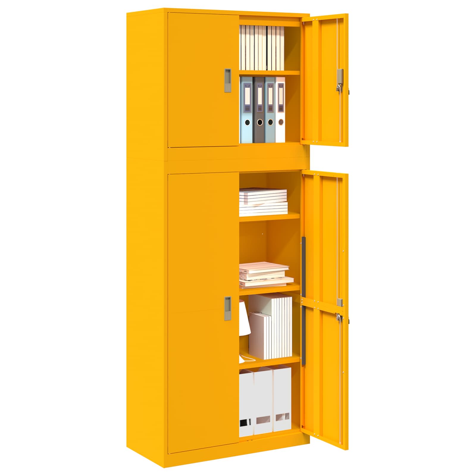 Armoire de rangement 2 pc Jaune moutarde 80 x 40 x 210 cm Acier