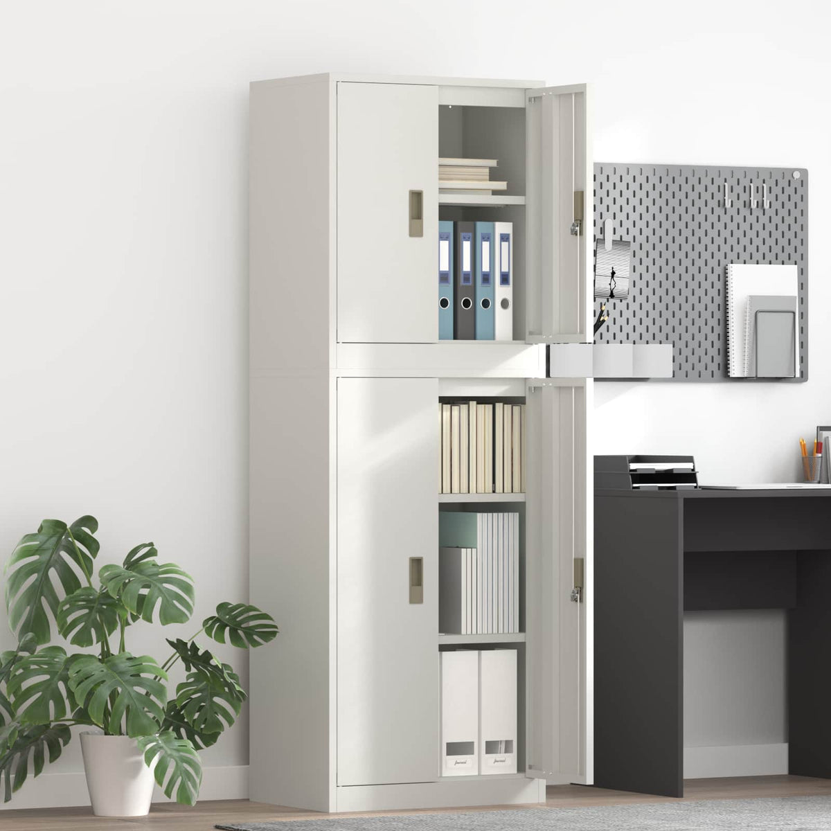 Armoire de rangement 2 pc Blanc 60 x 40 x 175 cm Acier