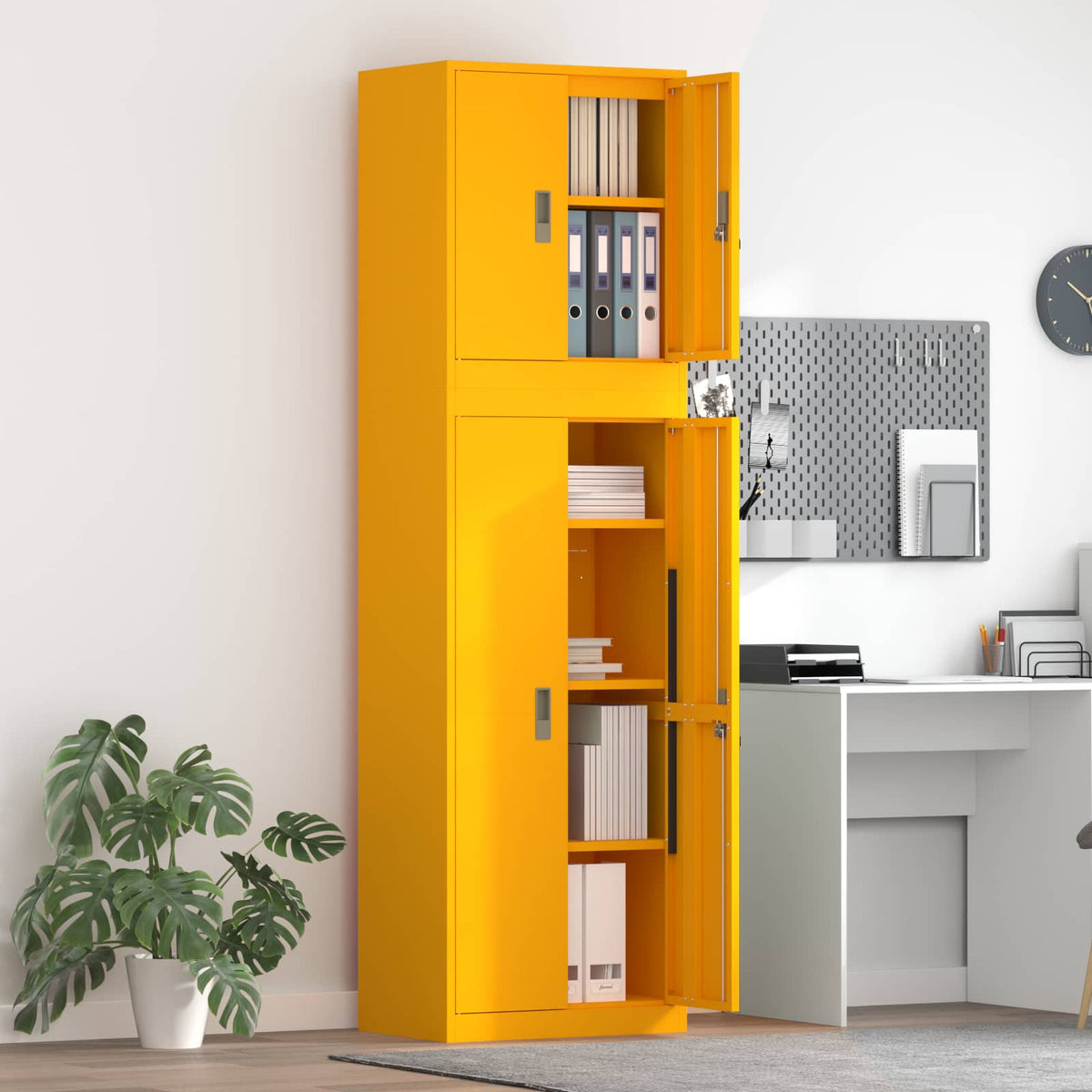 Armoire de rangement 2 pc Jaune moutarde 60 x 40 x 210 cm Acier