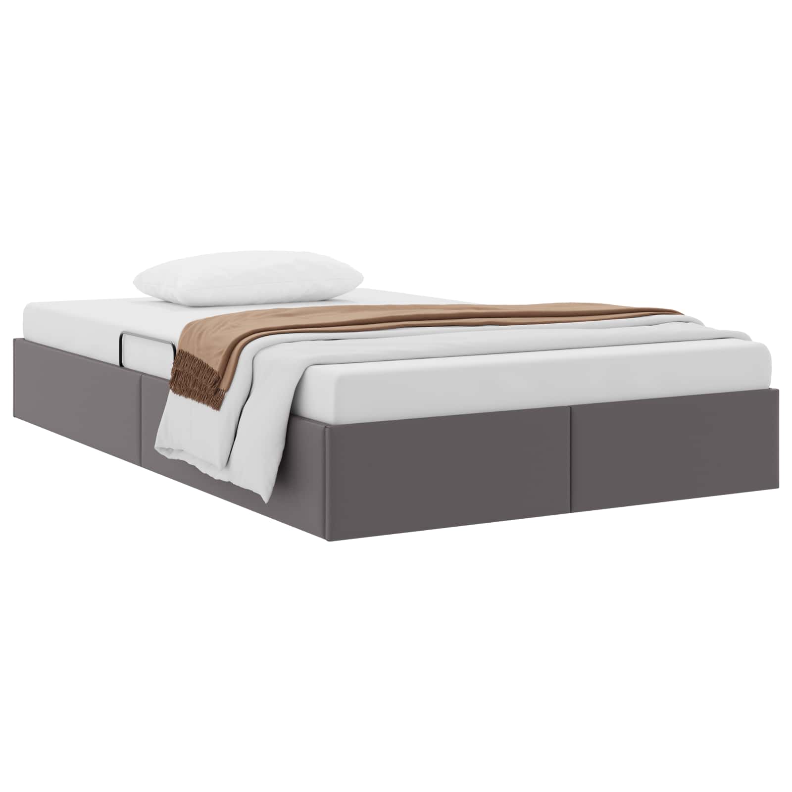 Cadre de lit ottoman Gris 120 x 190 cm Simili cuir