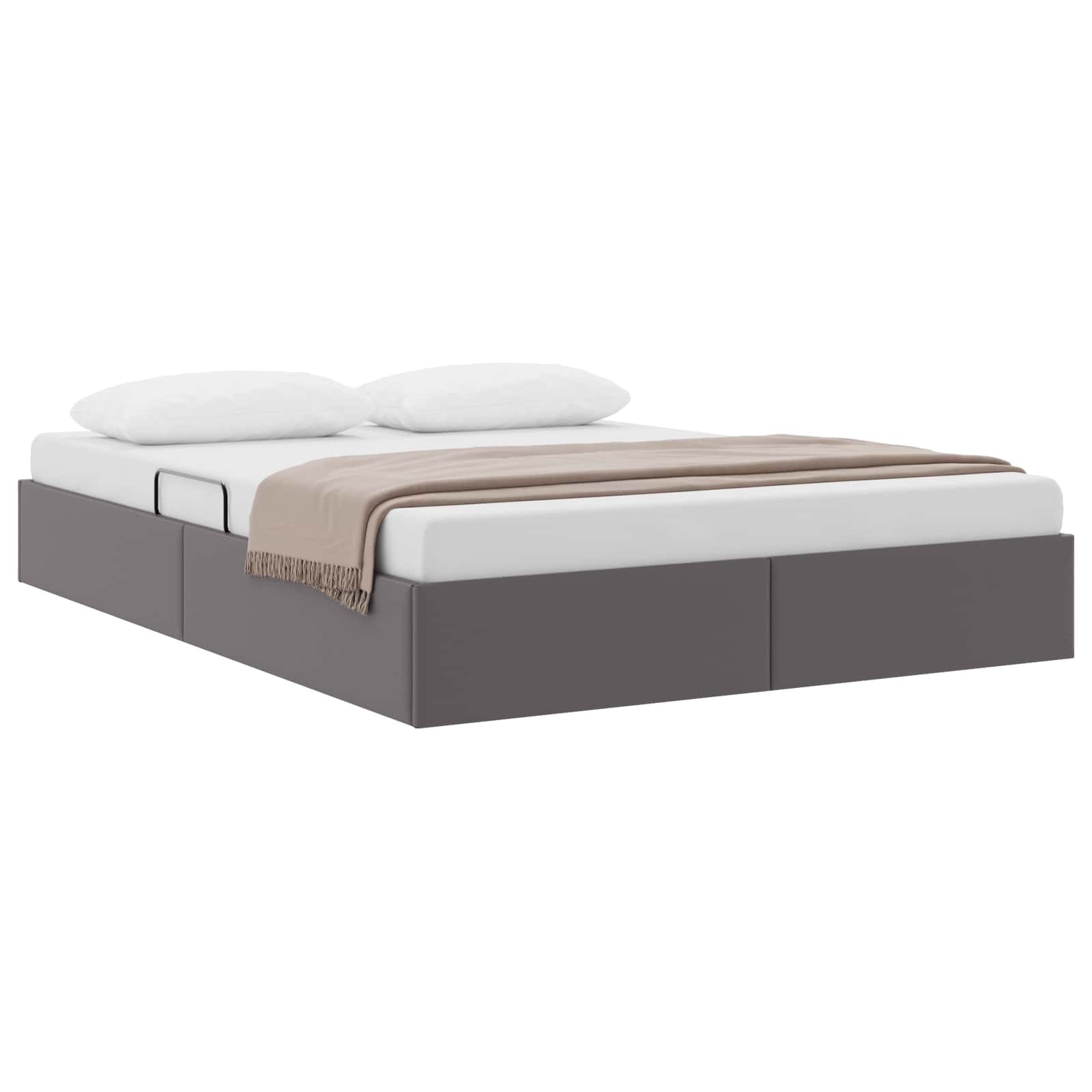 Cadre de lit ottoman Gris 140 x 190 cm Simili cuir