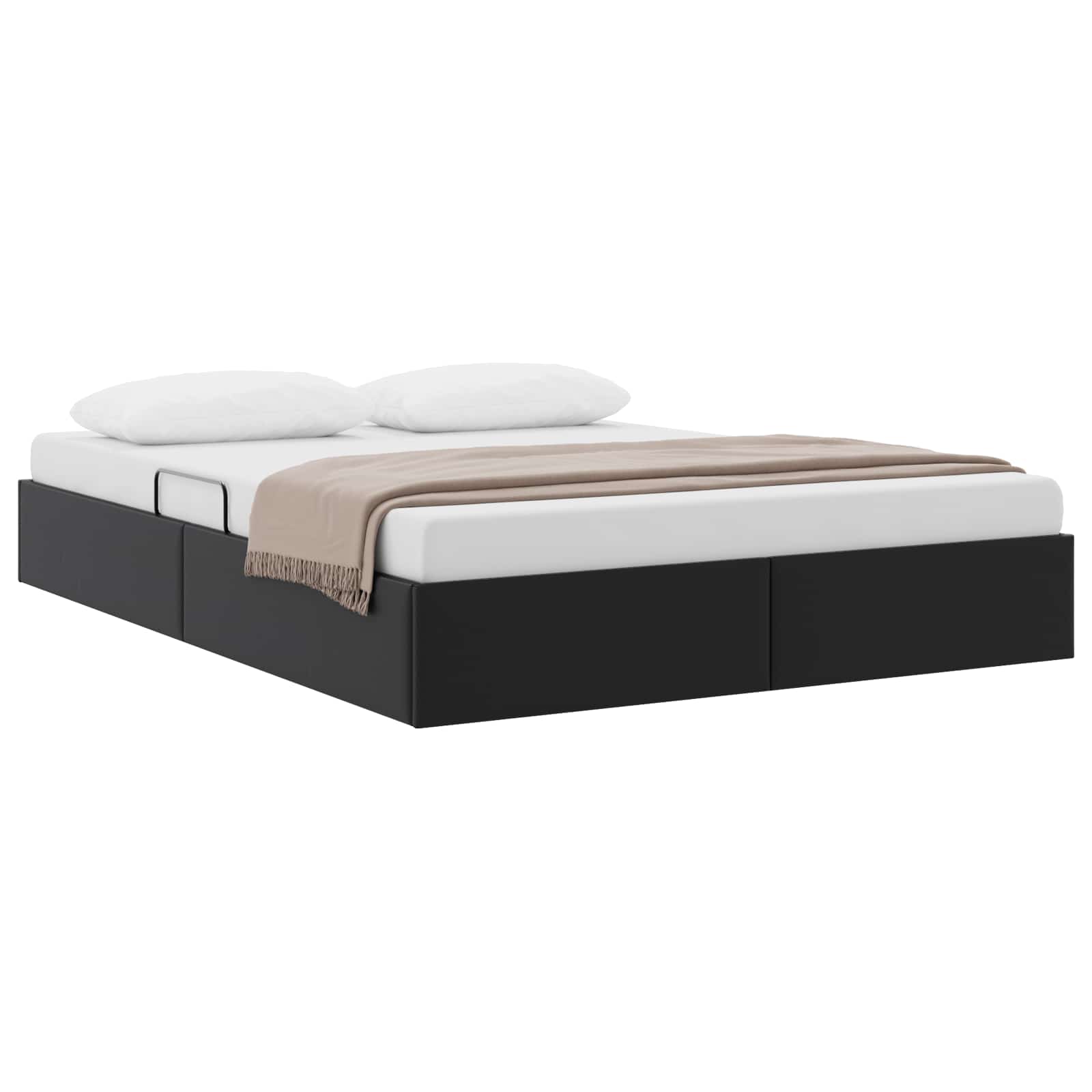 Cadre de lit ottoman Noir 140 x 200 cm Simili cuir
