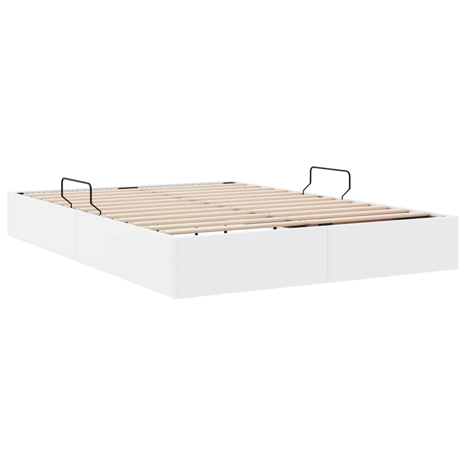 Cadre de lit ottoman Blanc pur 140 x 200 cm Simili cuir