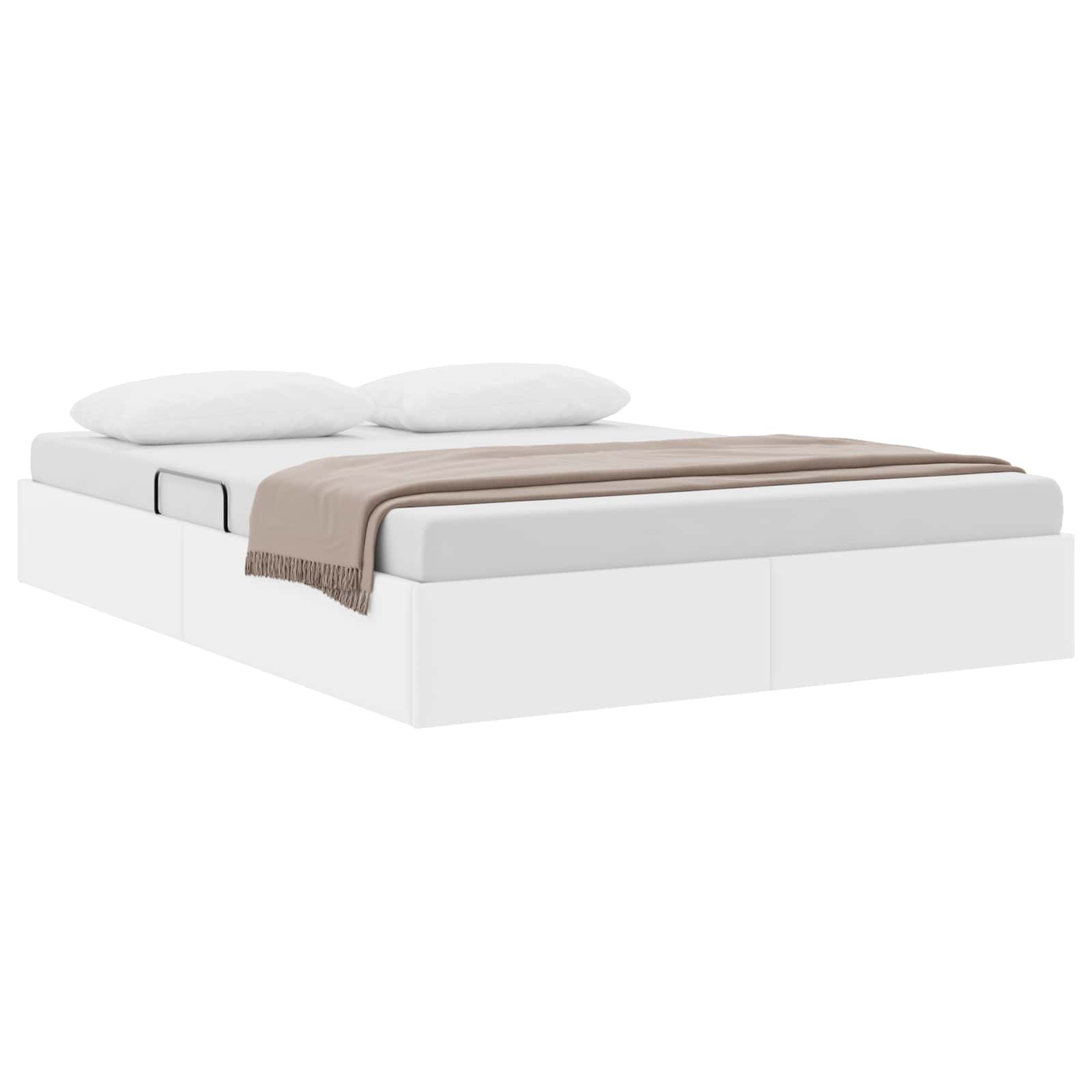 Cadre de lit ottoman Blanc pur 140 x 200 cm Simili cuir