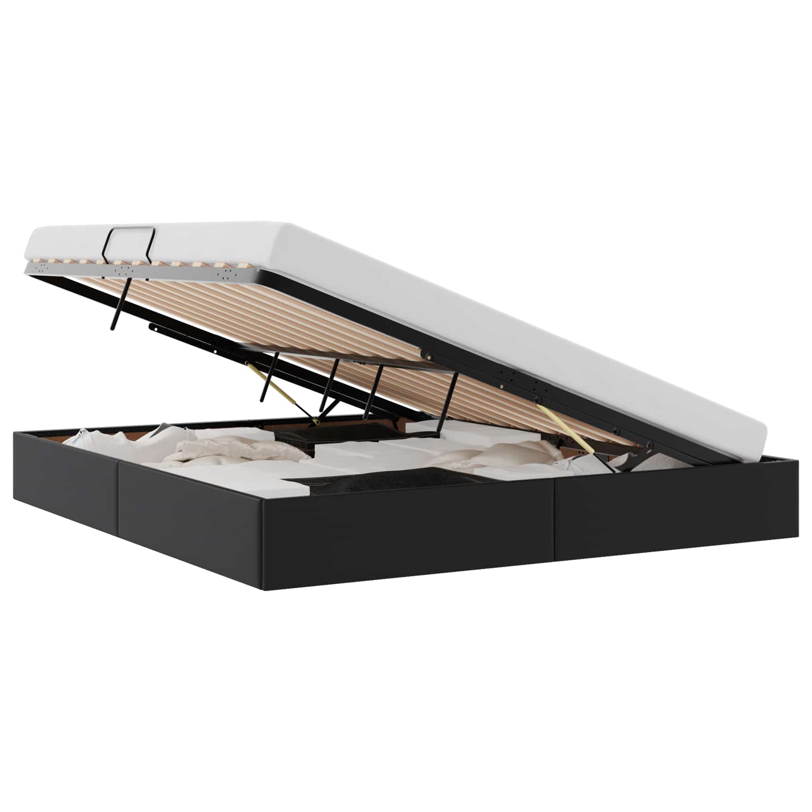 Cadre de lit ottoman Noir 160 x 200 cm Simili cuir