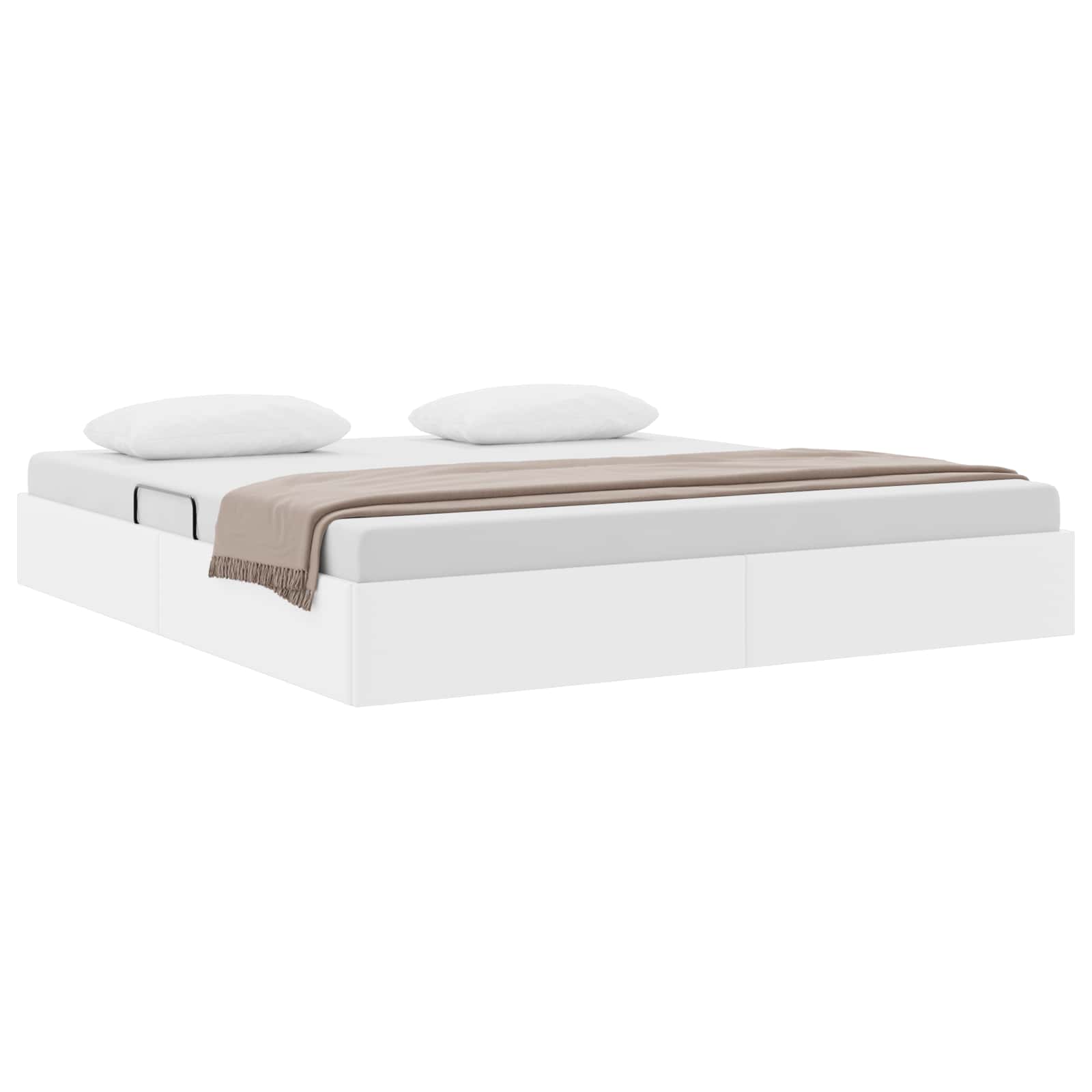 Cadre de lit ottoman Blanc pur 160 x 200 cm Simili cuir