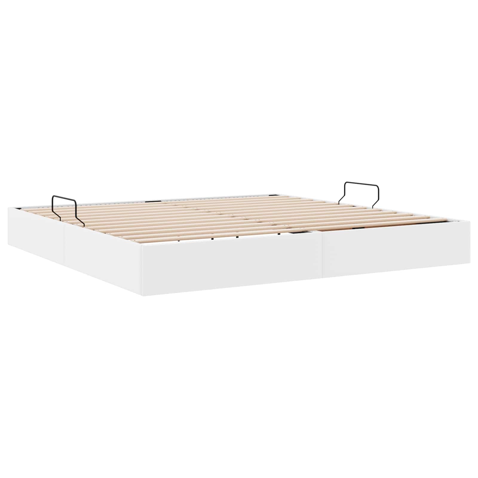 Cadre de lit ottoman Blanc pur 200 x 200 cm Simili cuir