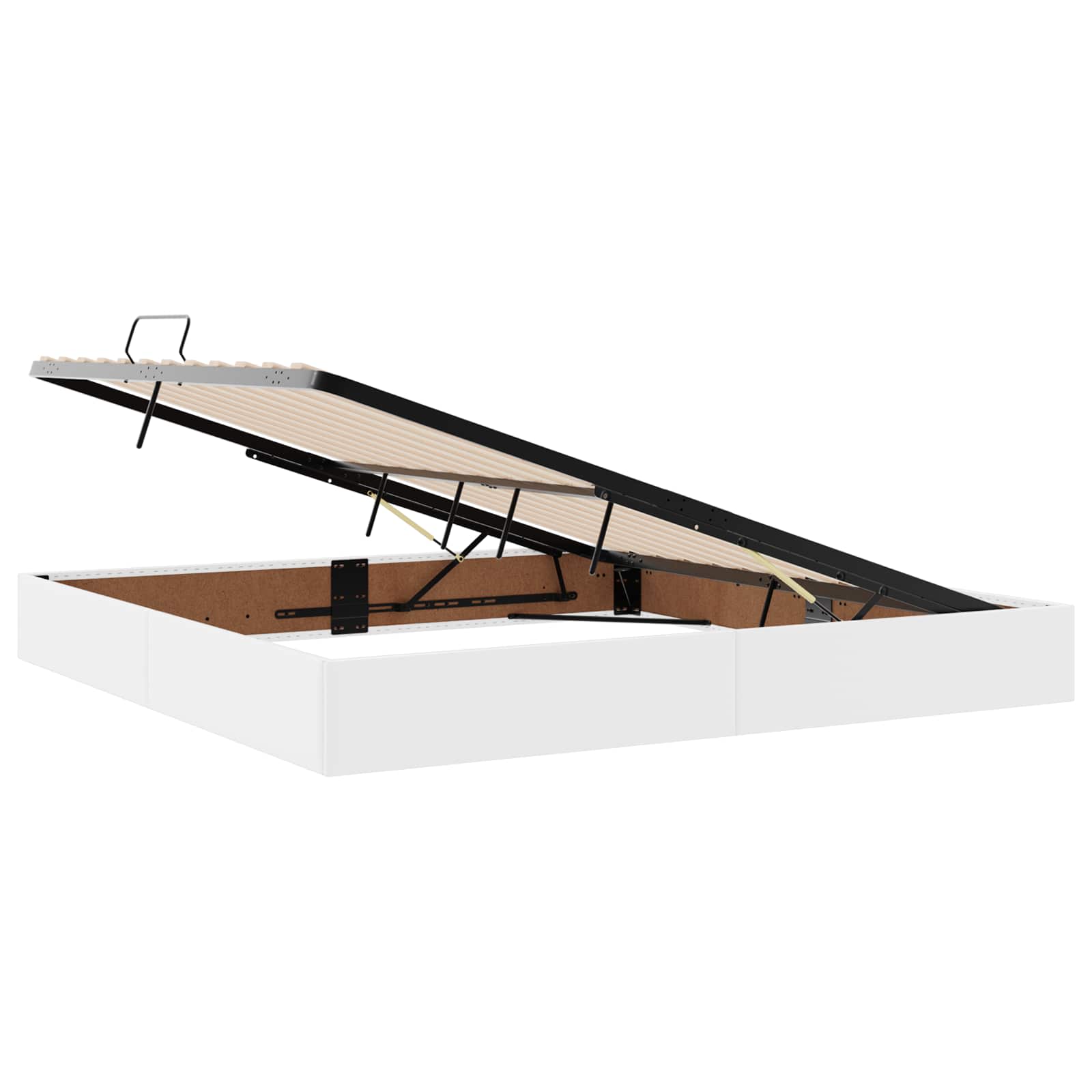 Cadre de lit ottoman Blanc pur 200 x 200 cm Simili cuir