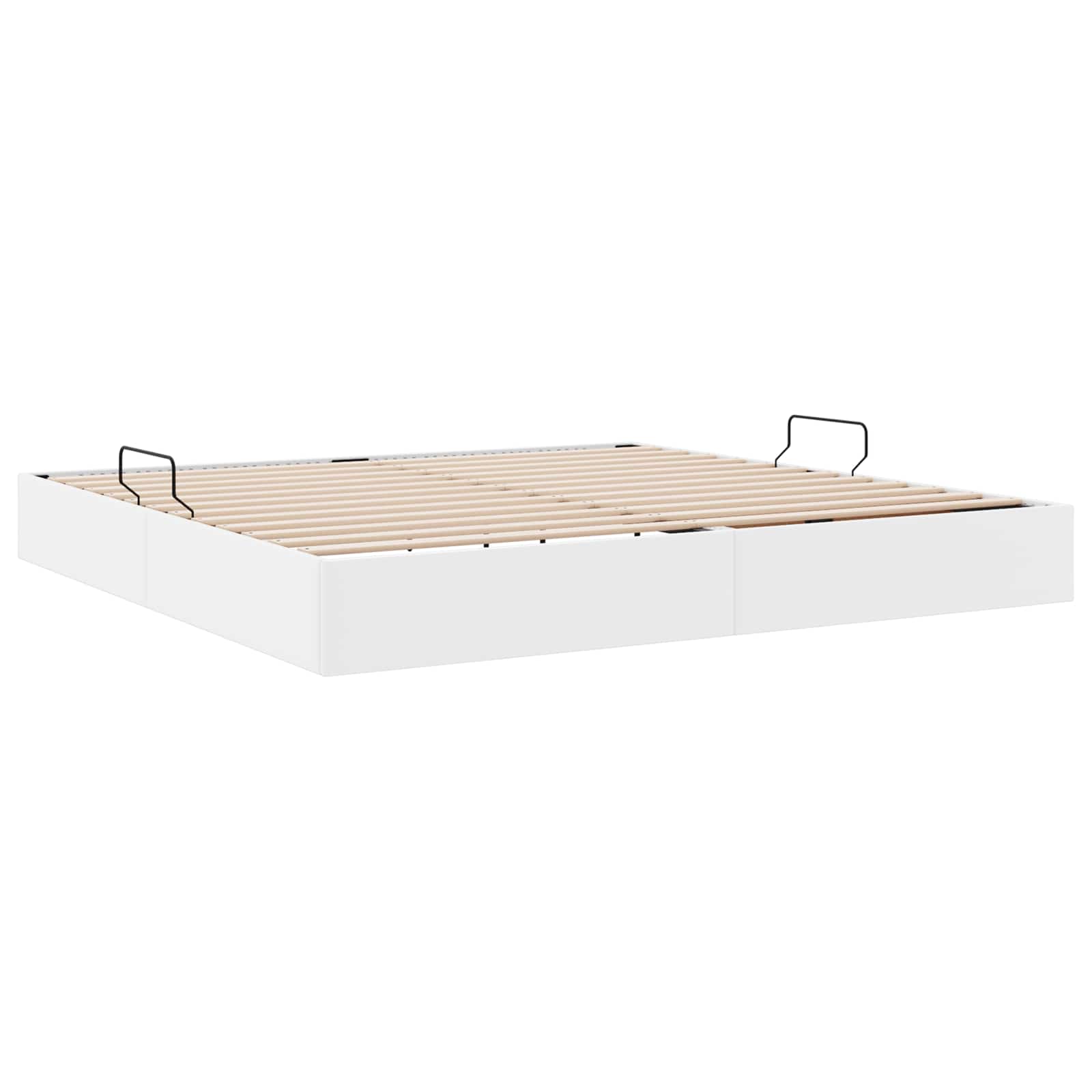 Cadre de lit ottoman Blanc pur 200 x 200 cm Simili cuir