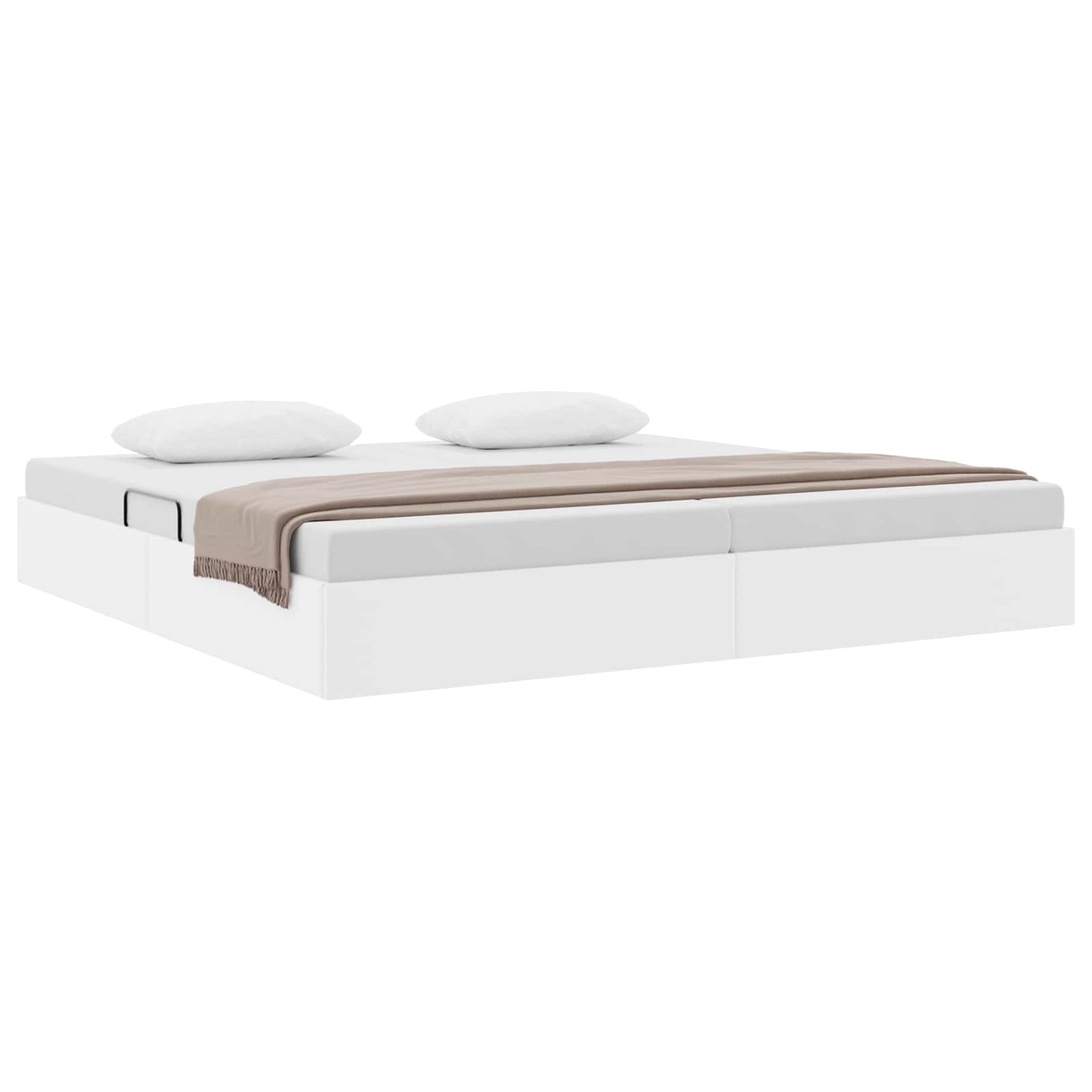 Cadre de lit ottoman Blanc pur 200 x 200 cm Simili cuir