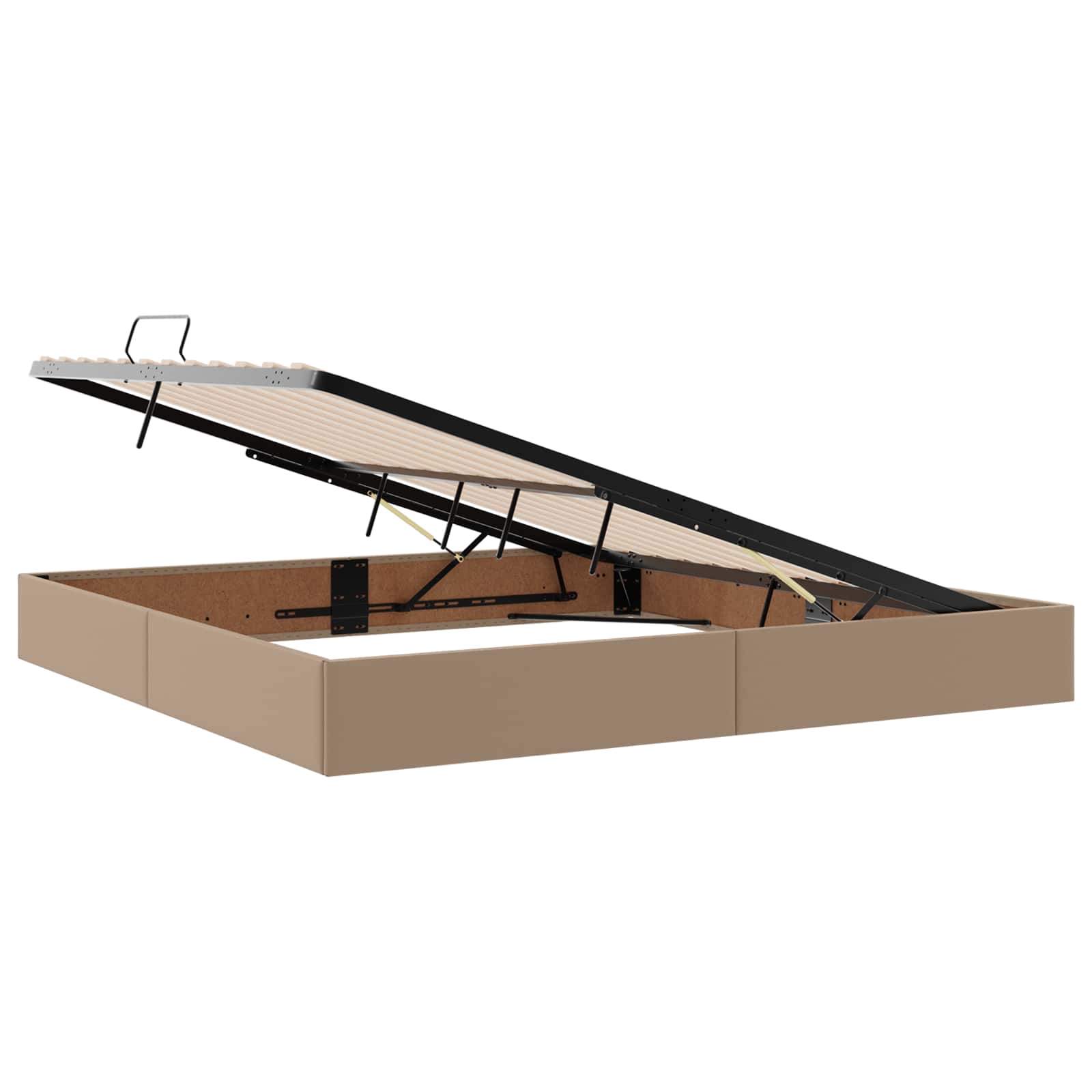Cadre de lit ottoman Cappuccino 200 x 200 cm Simili cuir