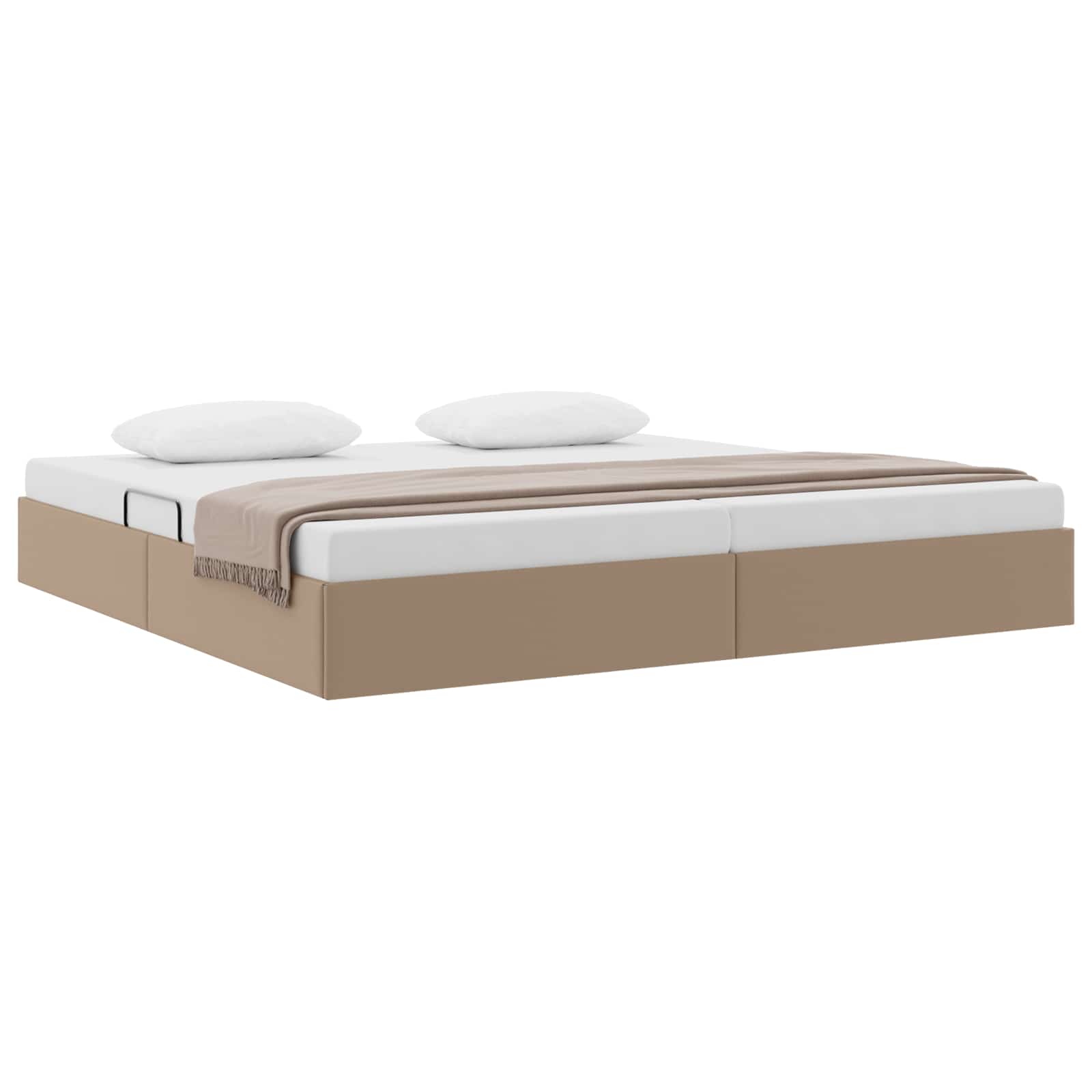 Cadre de lit ottoman Cappuccino 200 x 200 cm Simili cuir