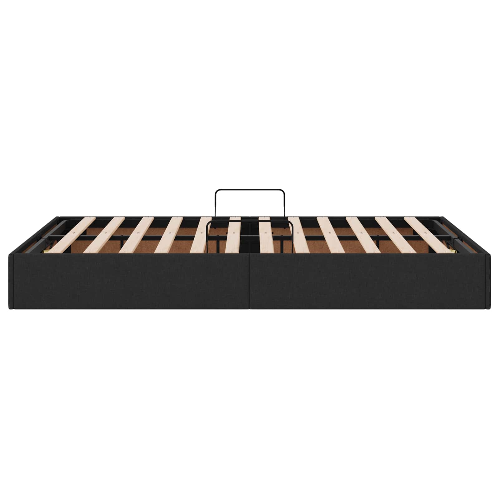 Cadre de lit ottoman avec stockage Noir 120 x 200 cm tissu
