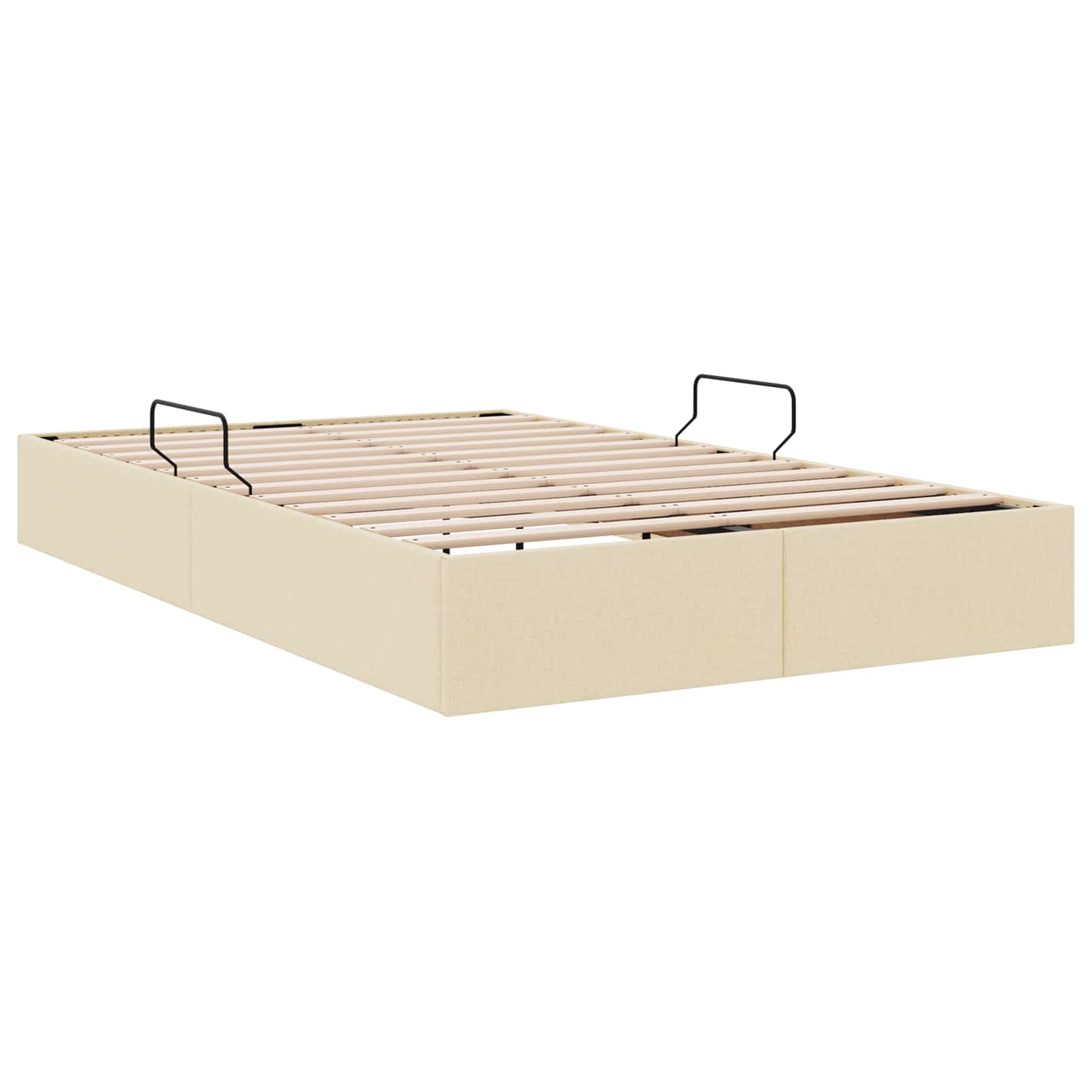 Cadre de lit ottoman avec stockage Crème 120 x 200 cm tissu