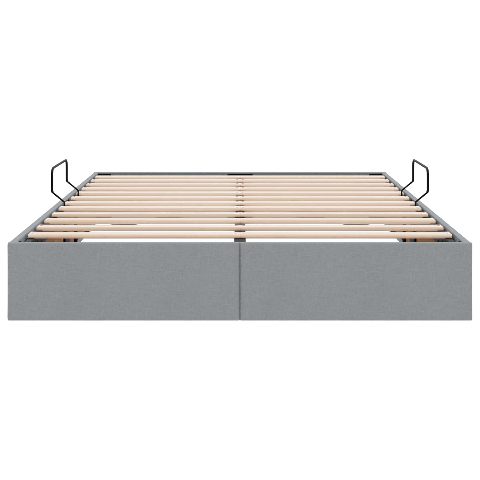 Cadre de lit ottoman Gris clair 140 x 190 cm tissu