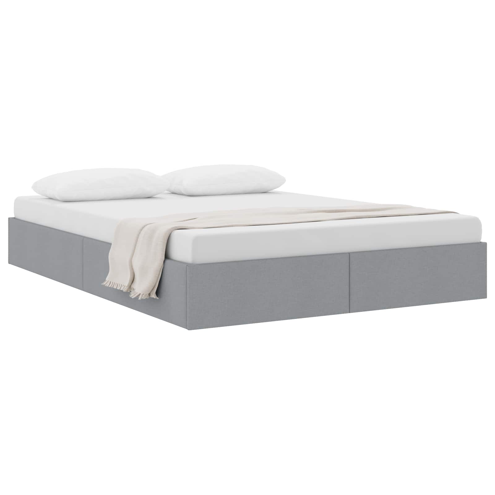Cadre de lit ottoman Gris clair 140 x 190 cm tissu