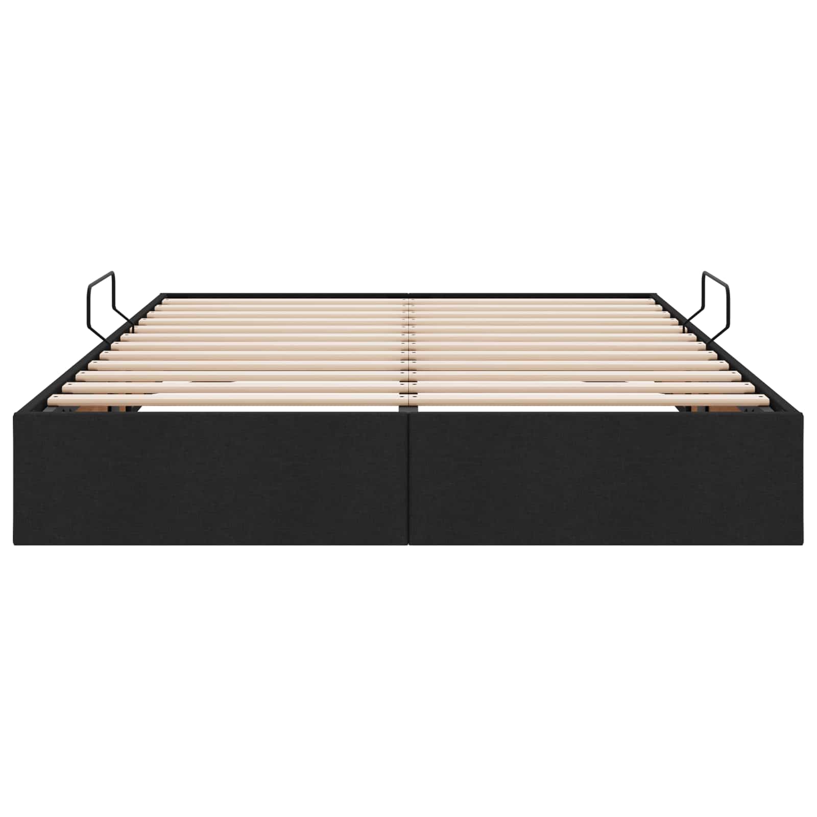 Cadre de lit ottoman avec stockage Noir 140 x 190 cm tissu