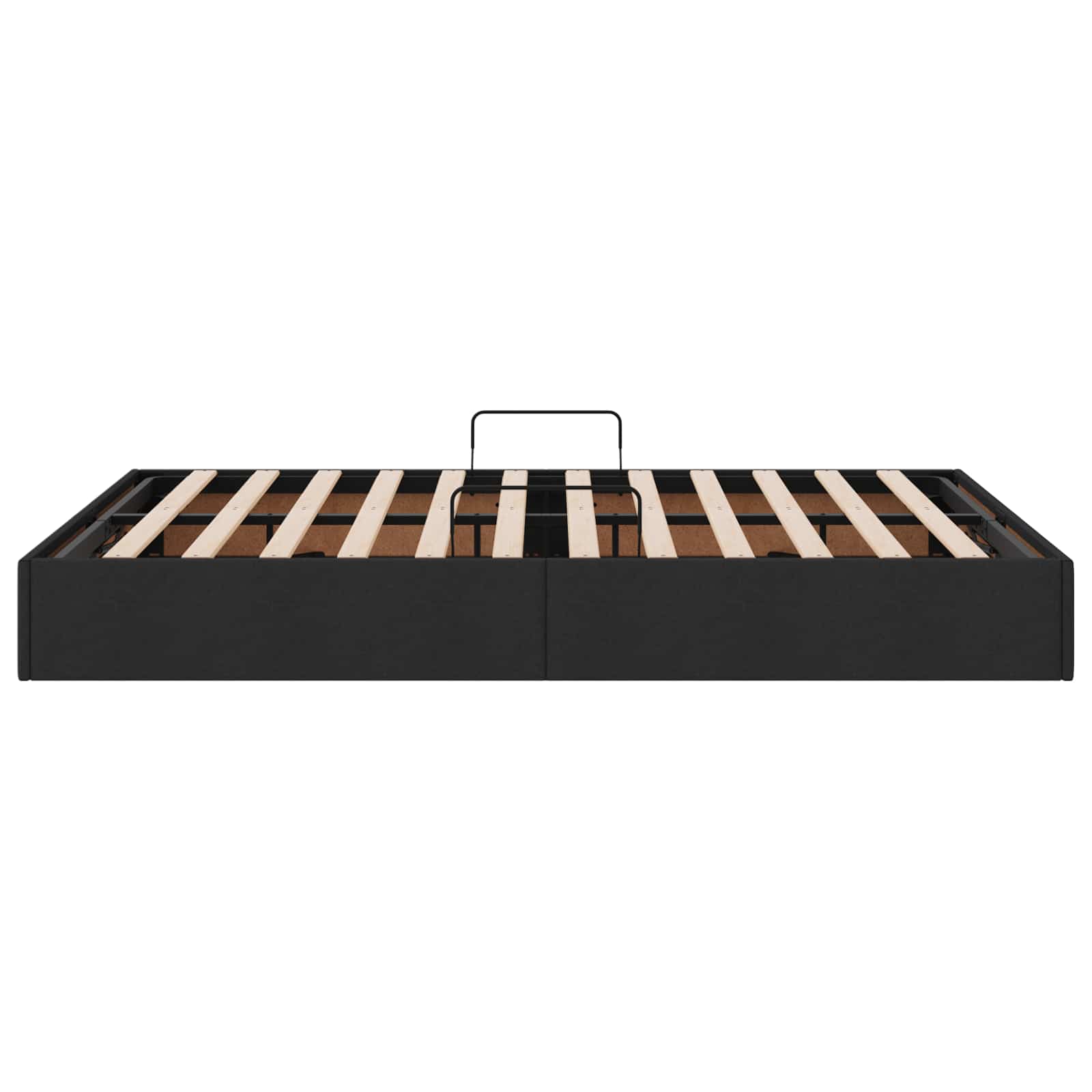 Cadre de lit ottoman avec stockage Noir 140 x 190 cm tissu