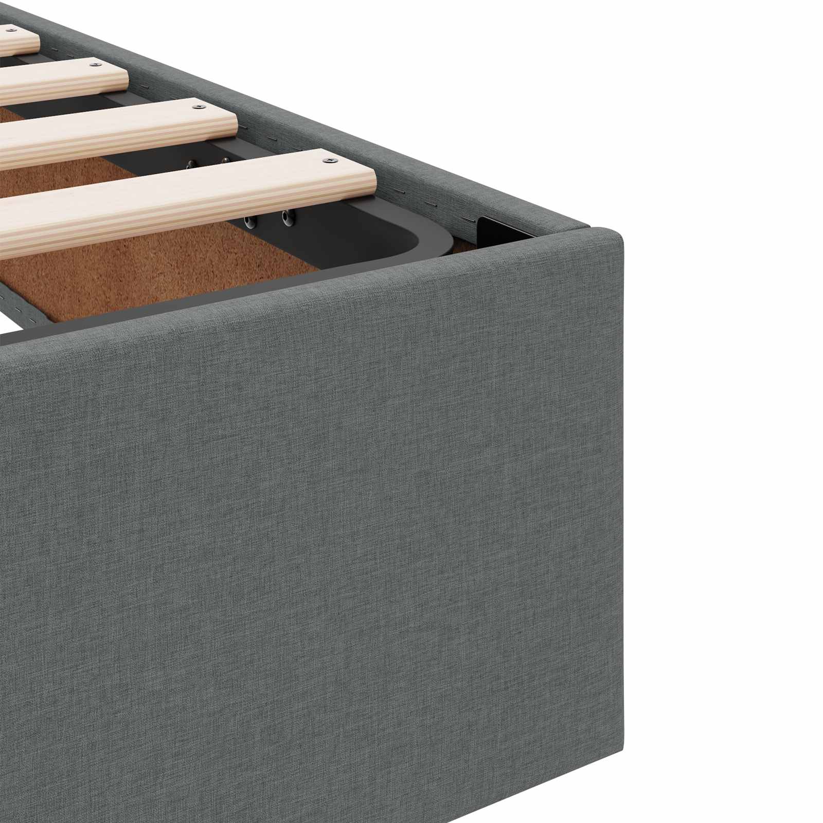 Cadre de lit ottoman Gris foncé 140 x 200 cm tissu