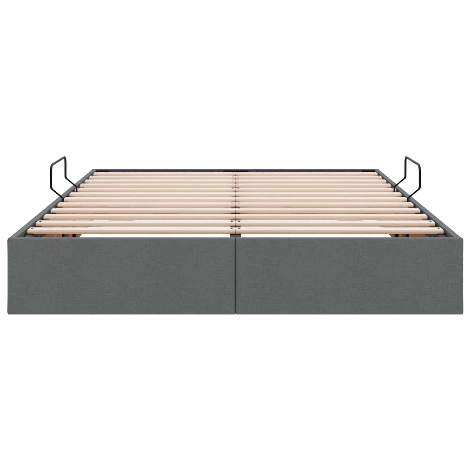 Cadre de lit ottoman Gris foncé 140 x 200 cm tissu