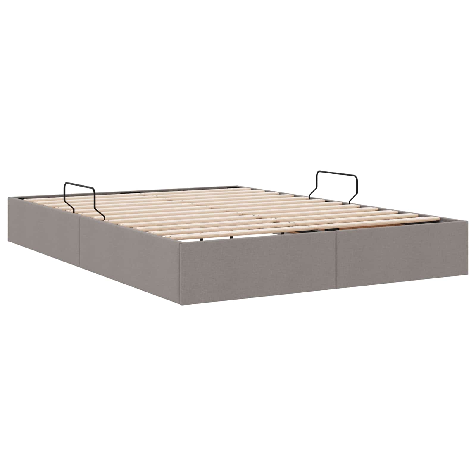 Cadre de lit ottoman avec stockage Taupe 140 x 200 cm tissu