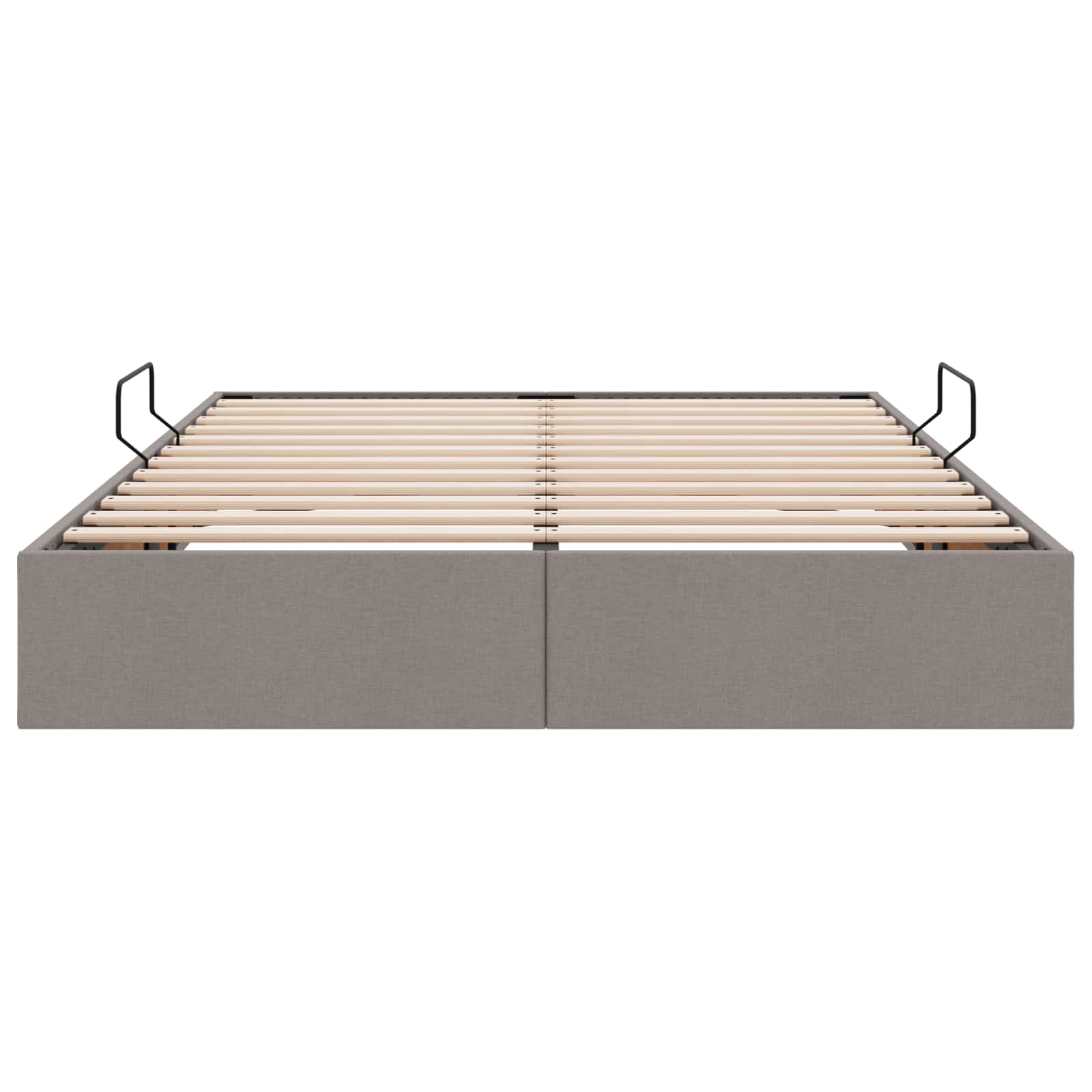 Cadre de lit ottoman avec stockage Taupe 140 x 200 cm tissu