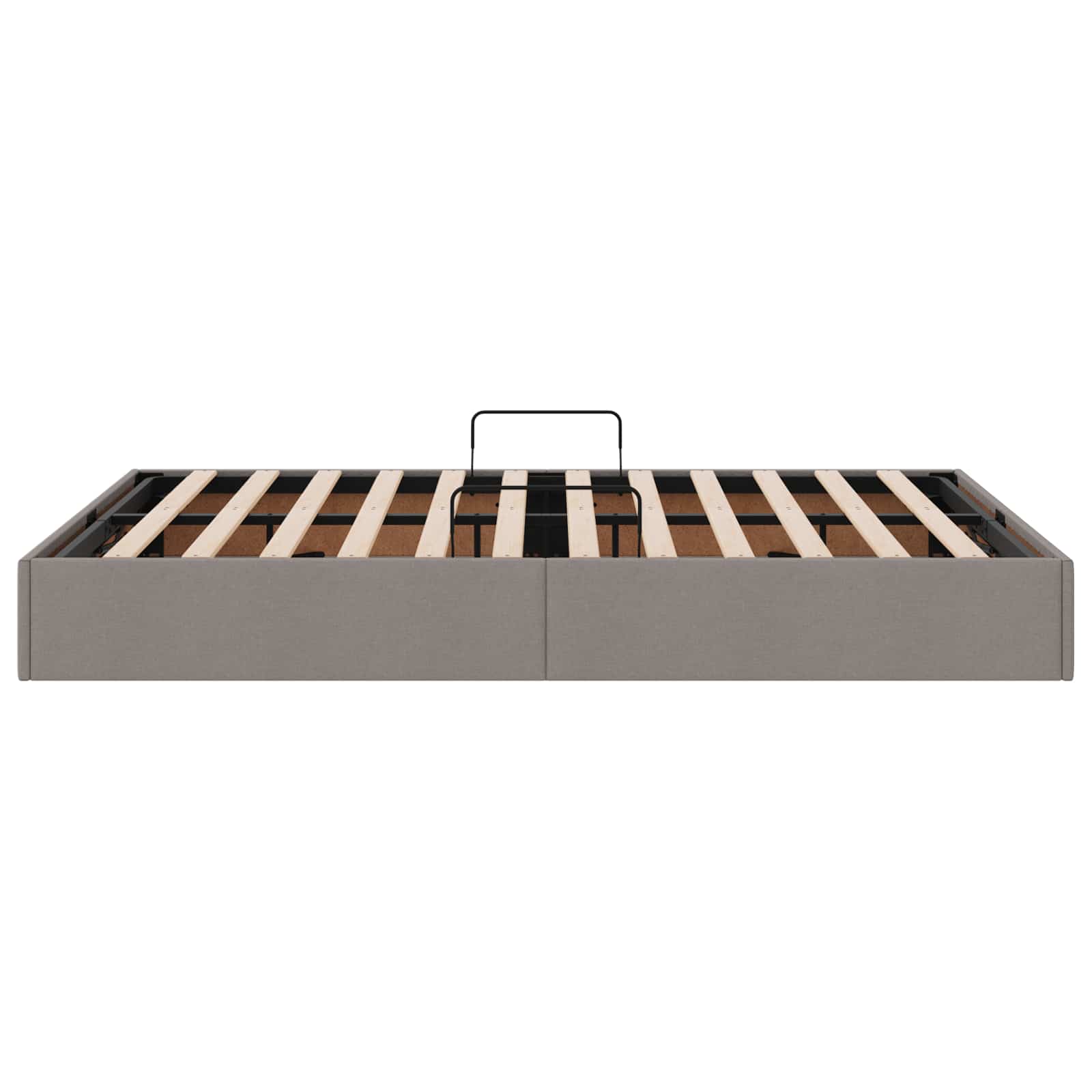 Cadre de lit ottoman avec stockage Taupe 140 x 200 cm tissu