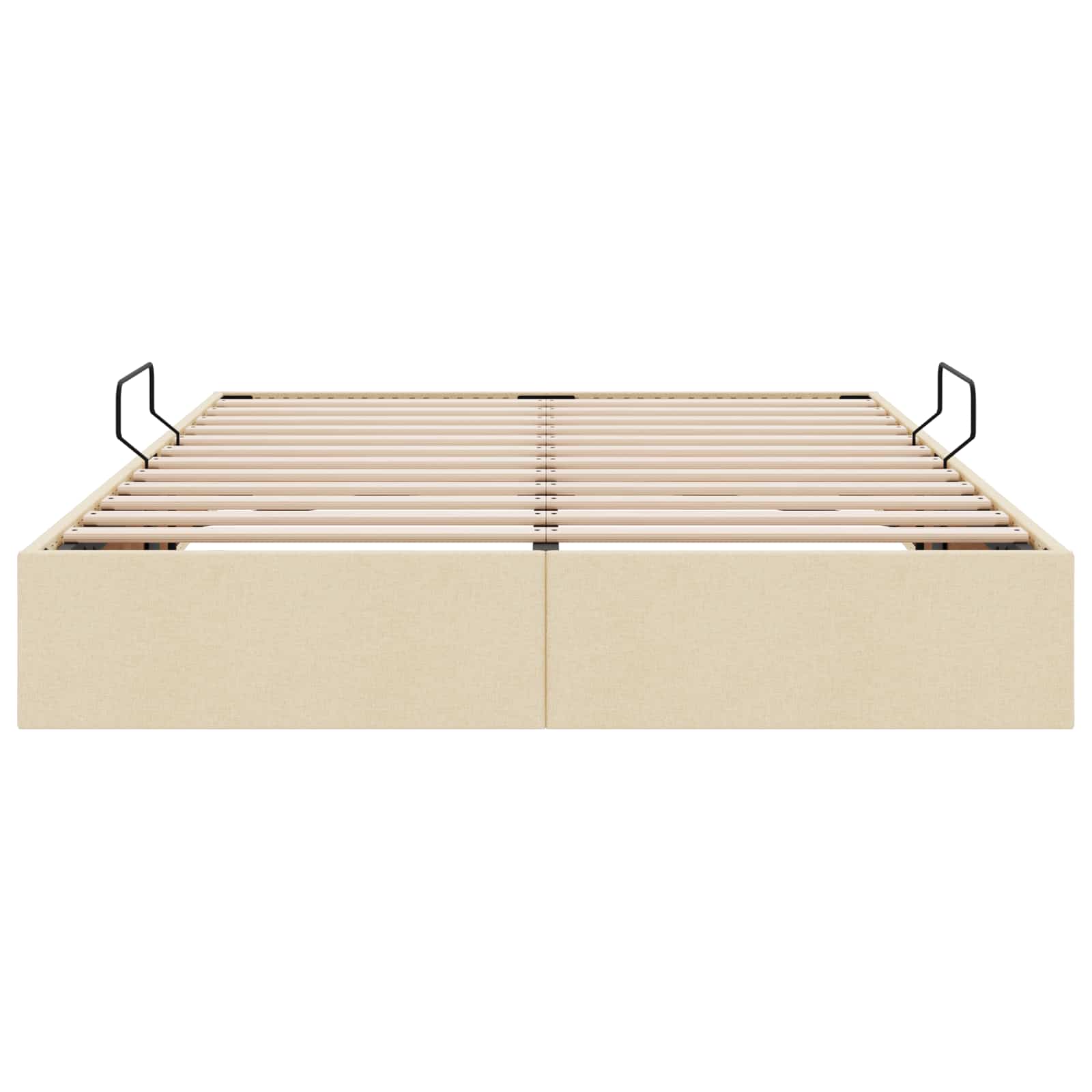 Cadre de lit ottoman avec stockage Crème 140 x 200 cm tissu