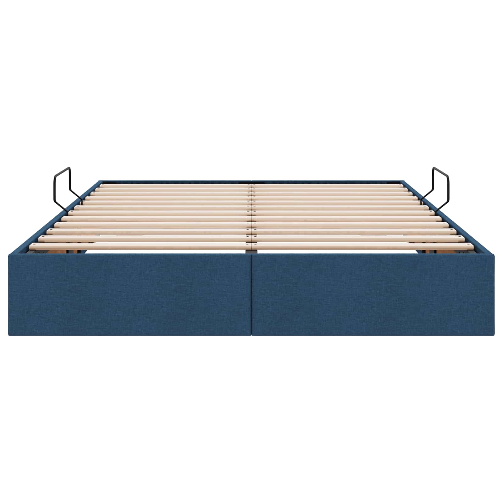 Cadre de lit ottoman avec stockage Bleu 140 x 200 cm tissu