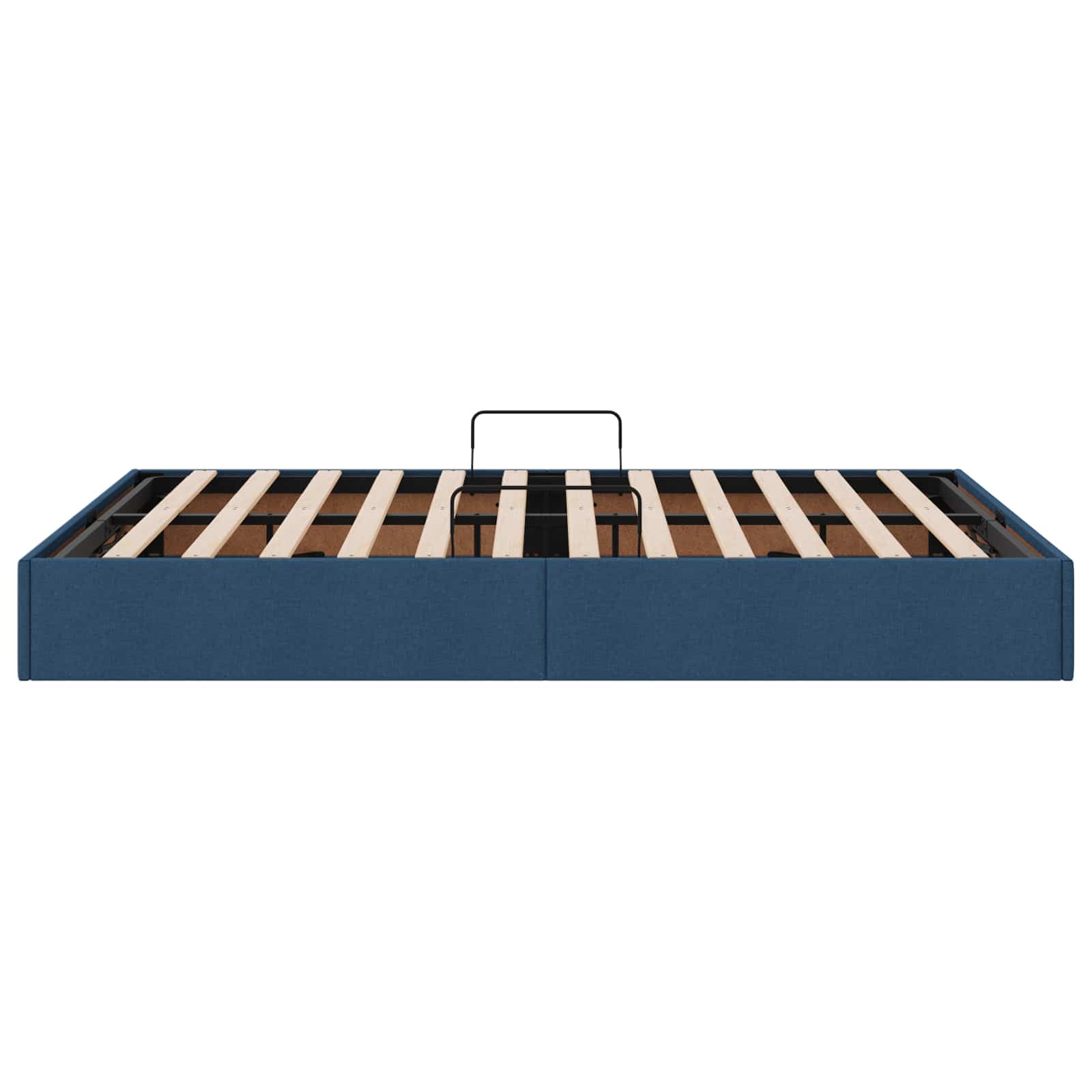 Cadre de lit ottoman avec stockage Bleu 140 x 200 cm tissu