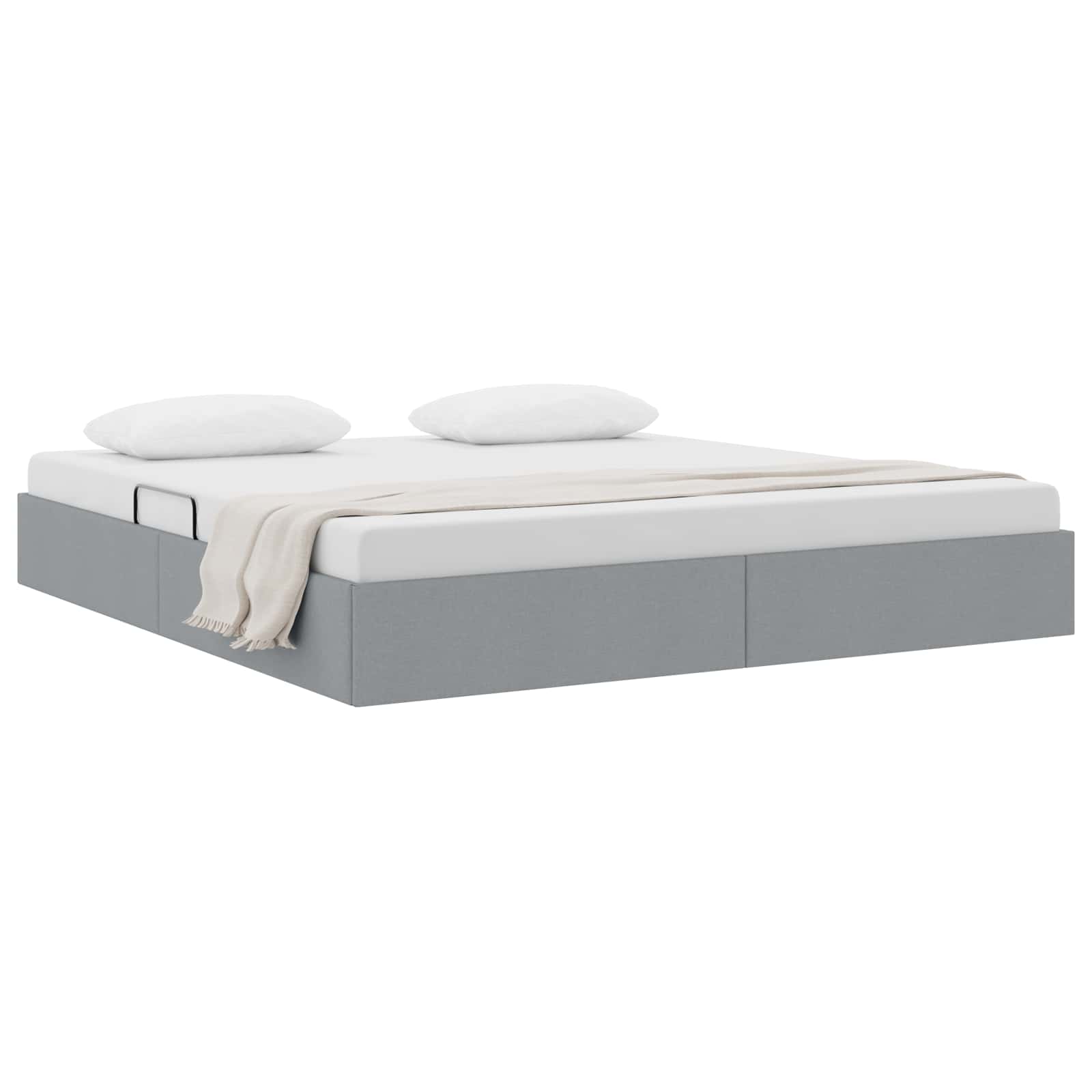 Cadre de lit ottoman Gris clair 160 x 200 cm tissu