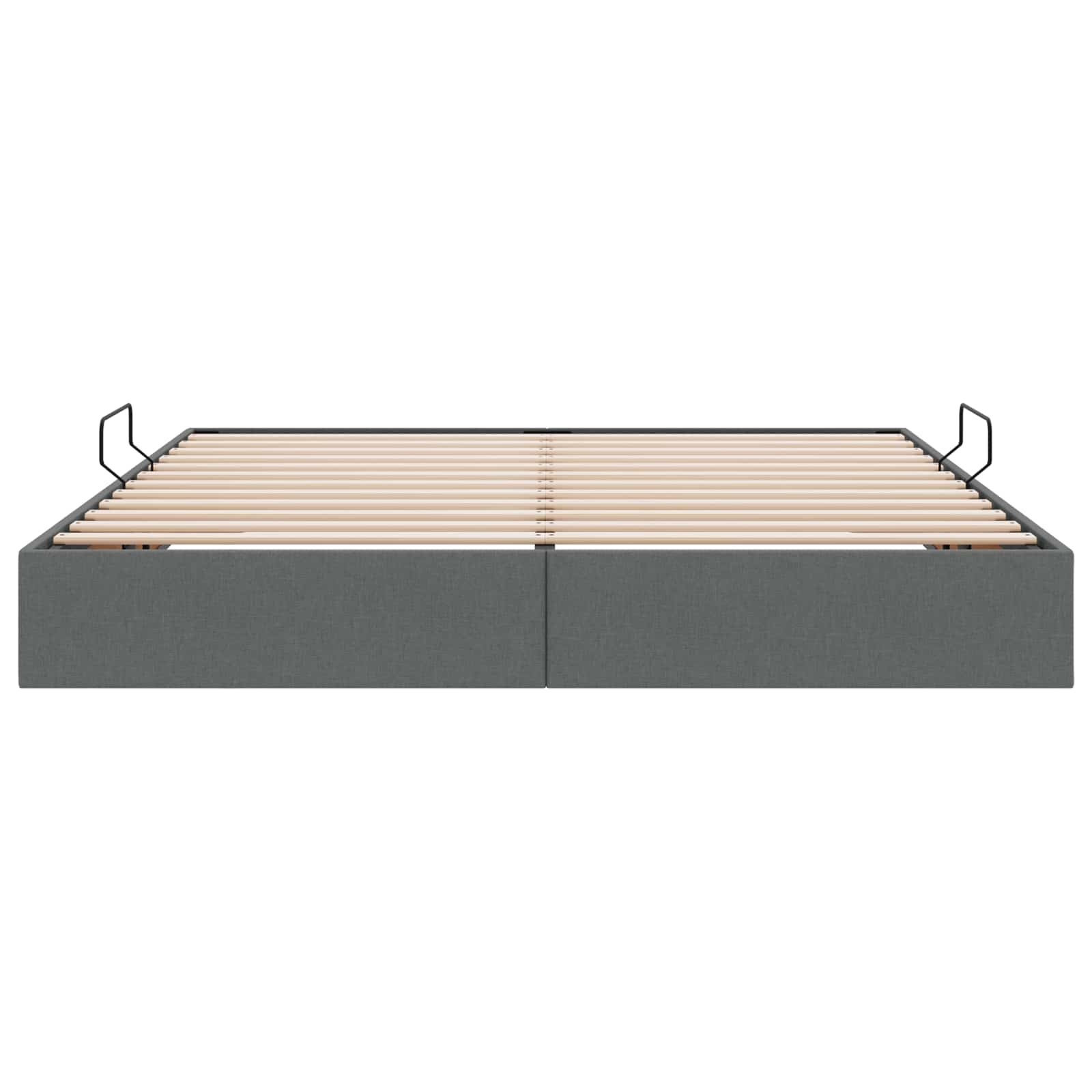 Cadre de lit ottoman Gris foncé 160 x 200 cm tissu
