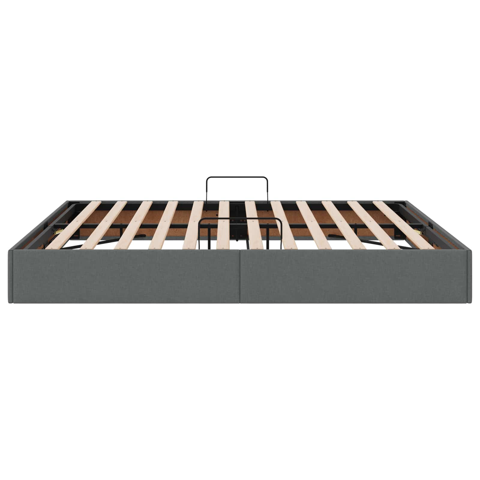 Cadre de lit ottoman Gris foncé 160 x 200 cm tissu