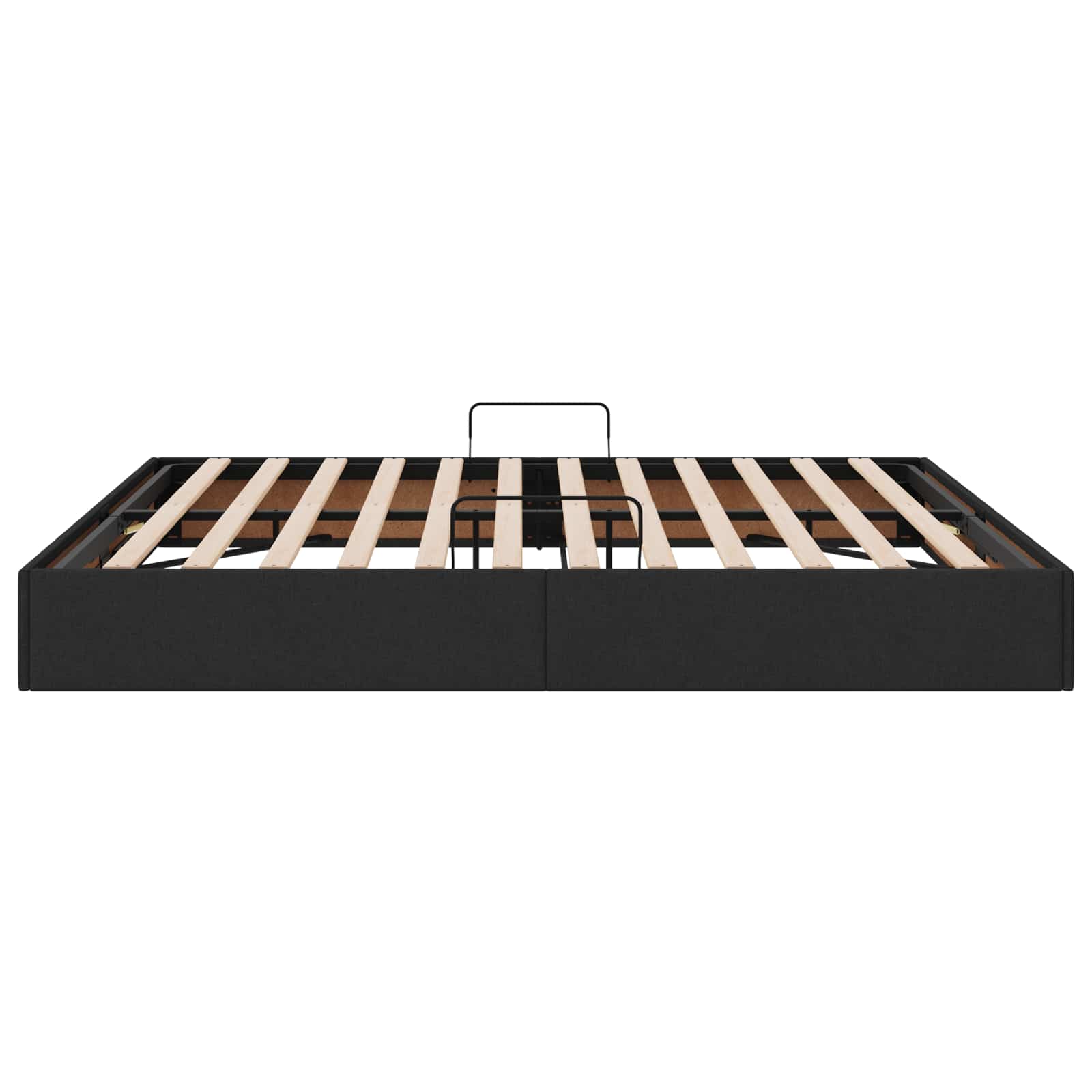 Cadre de lit ottoman avec stockage Noir 160 x 200 cm tissu