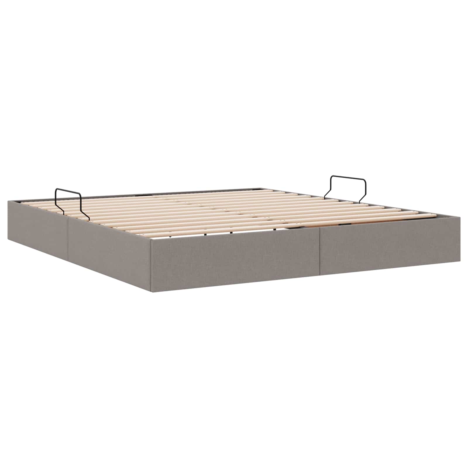 Cadre de lit ottoman avec stockage Taupe 160 x 200 cm tissu