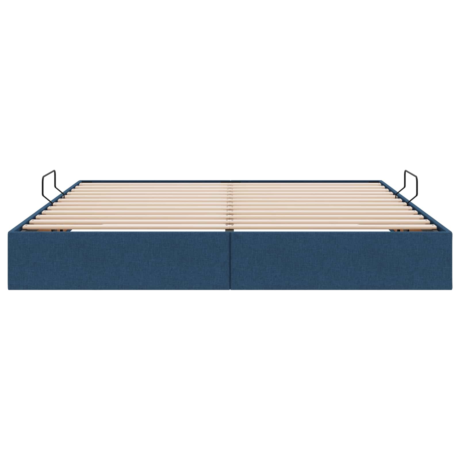 Cadre de lit ottoman avec stockage Bleu 160 x 200 cm tissu