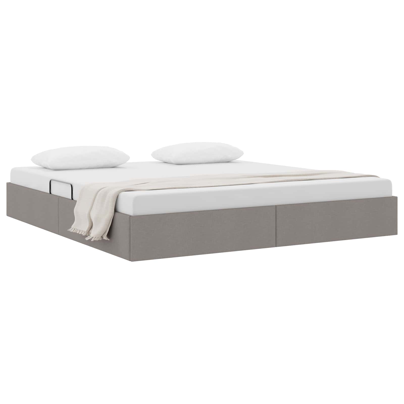 Cadre de lit ottoman avec stockage Taupe 180 x 200 cm tissu