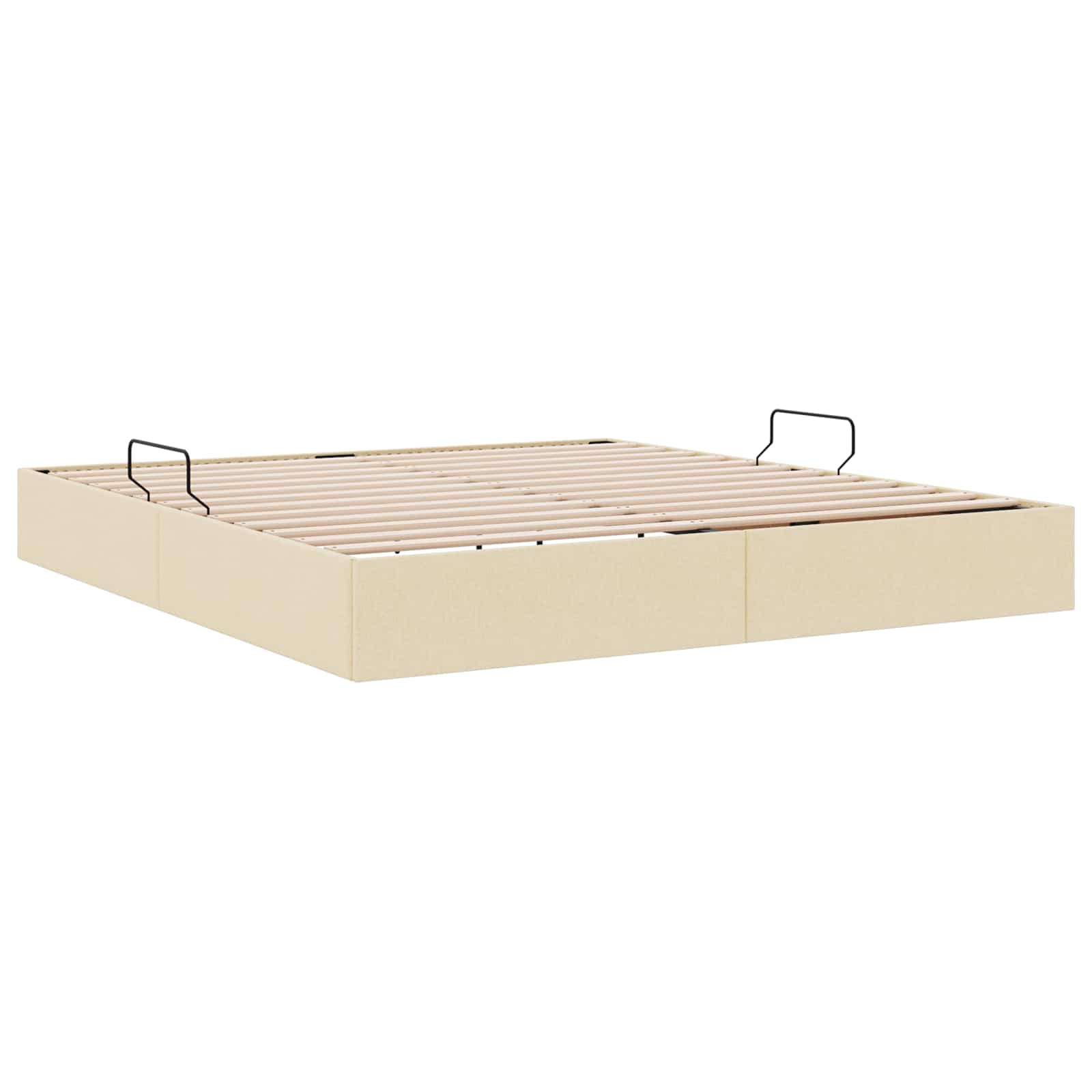 Cadre de lit ottoman avec stockage Crème 180 x 200 cm tissu