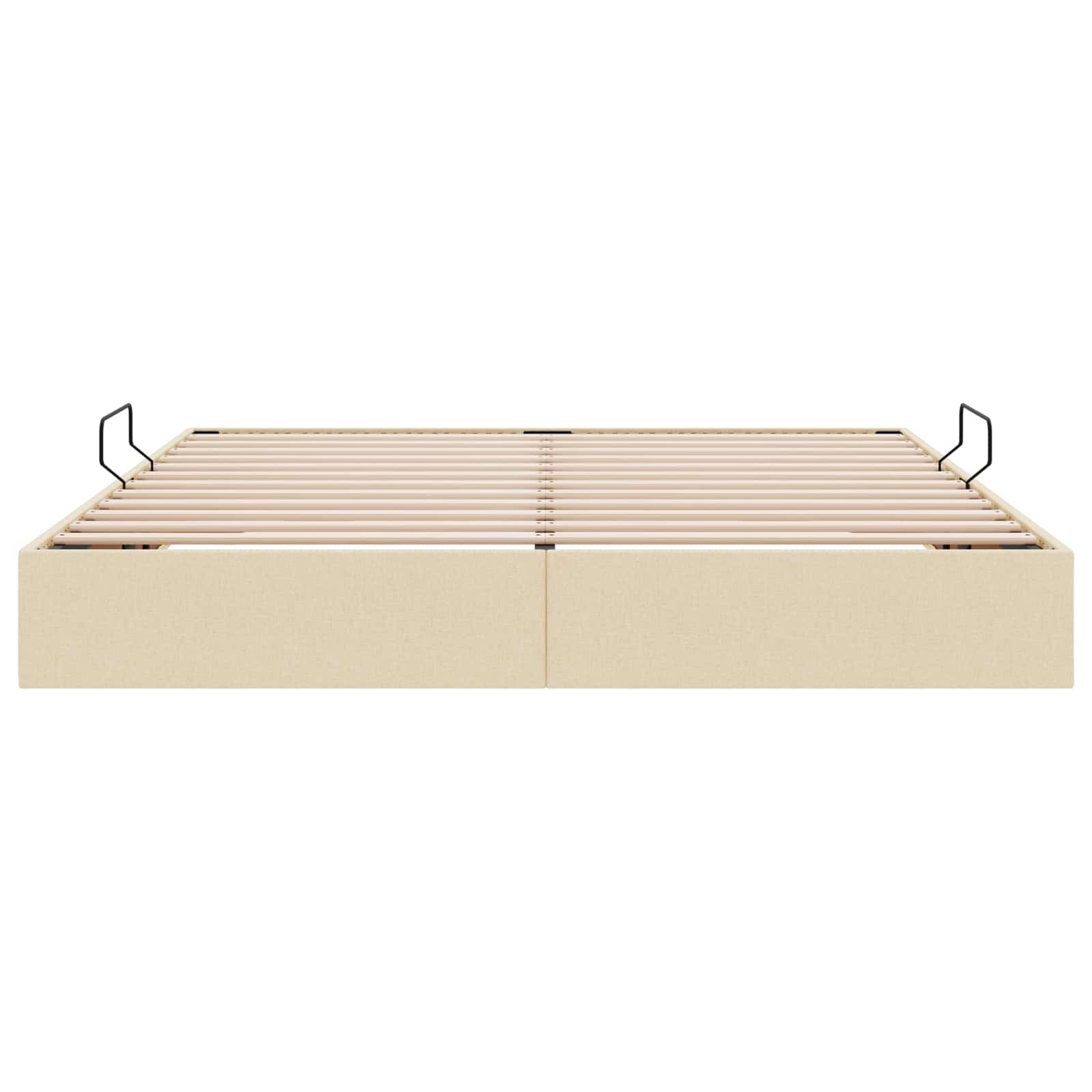 Cadre de lit ottoman avec stockage Crème 180 x 200 cm tissu