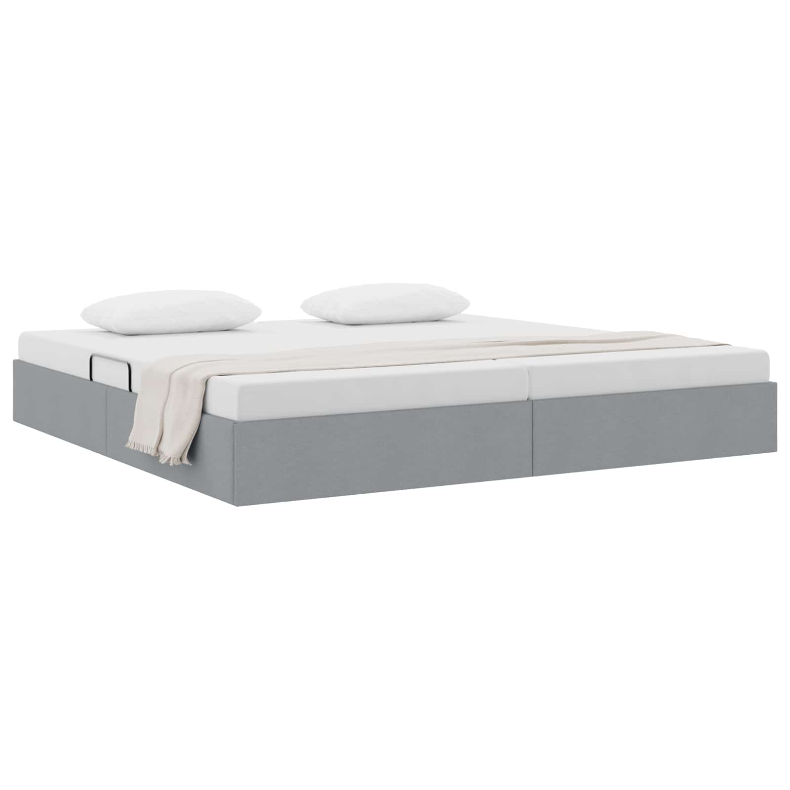 Cadre de lit ottoman Gris clair 200 x 200 cm tissu