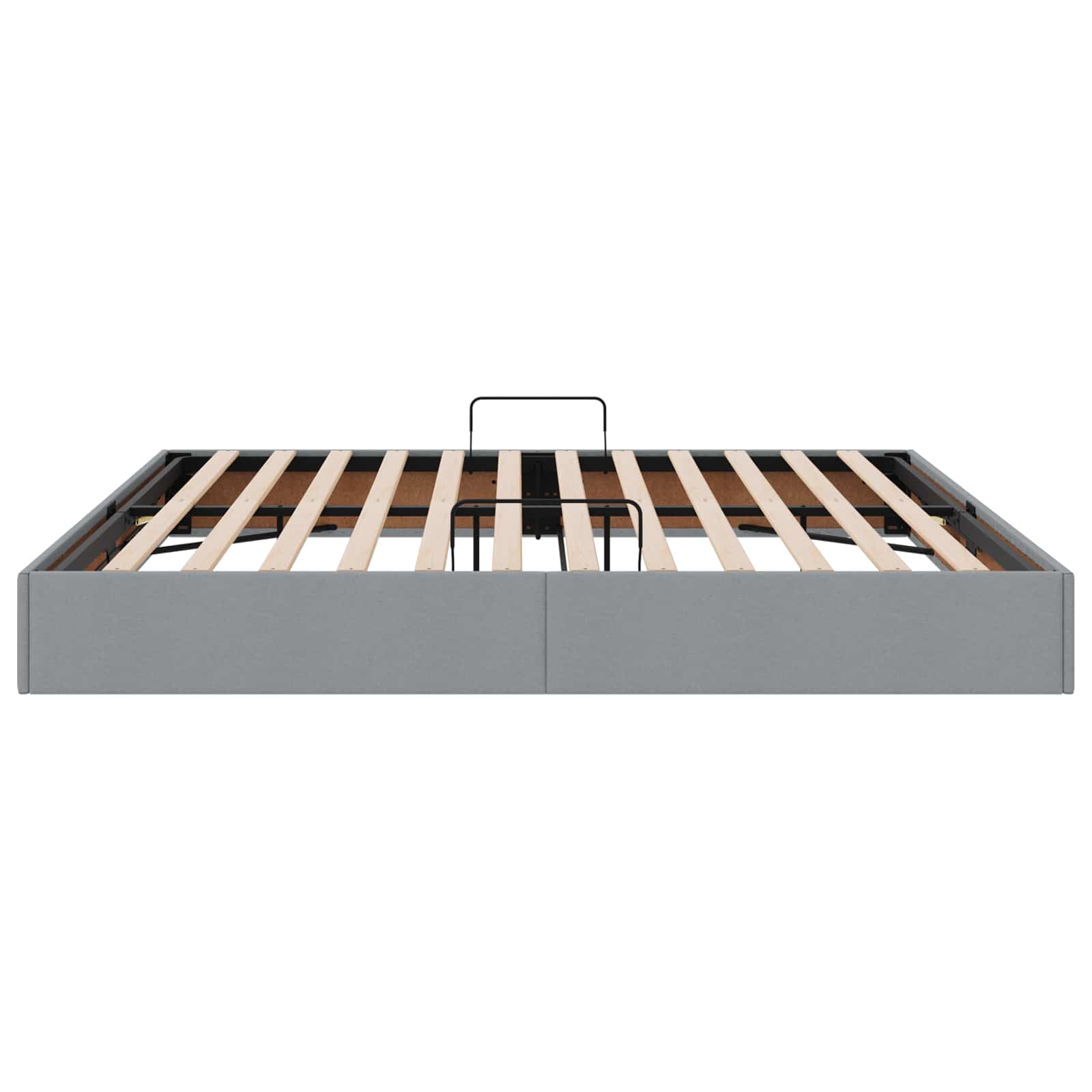 Cadre de lit ottoman Gris clair 200 x 200 cm tissu