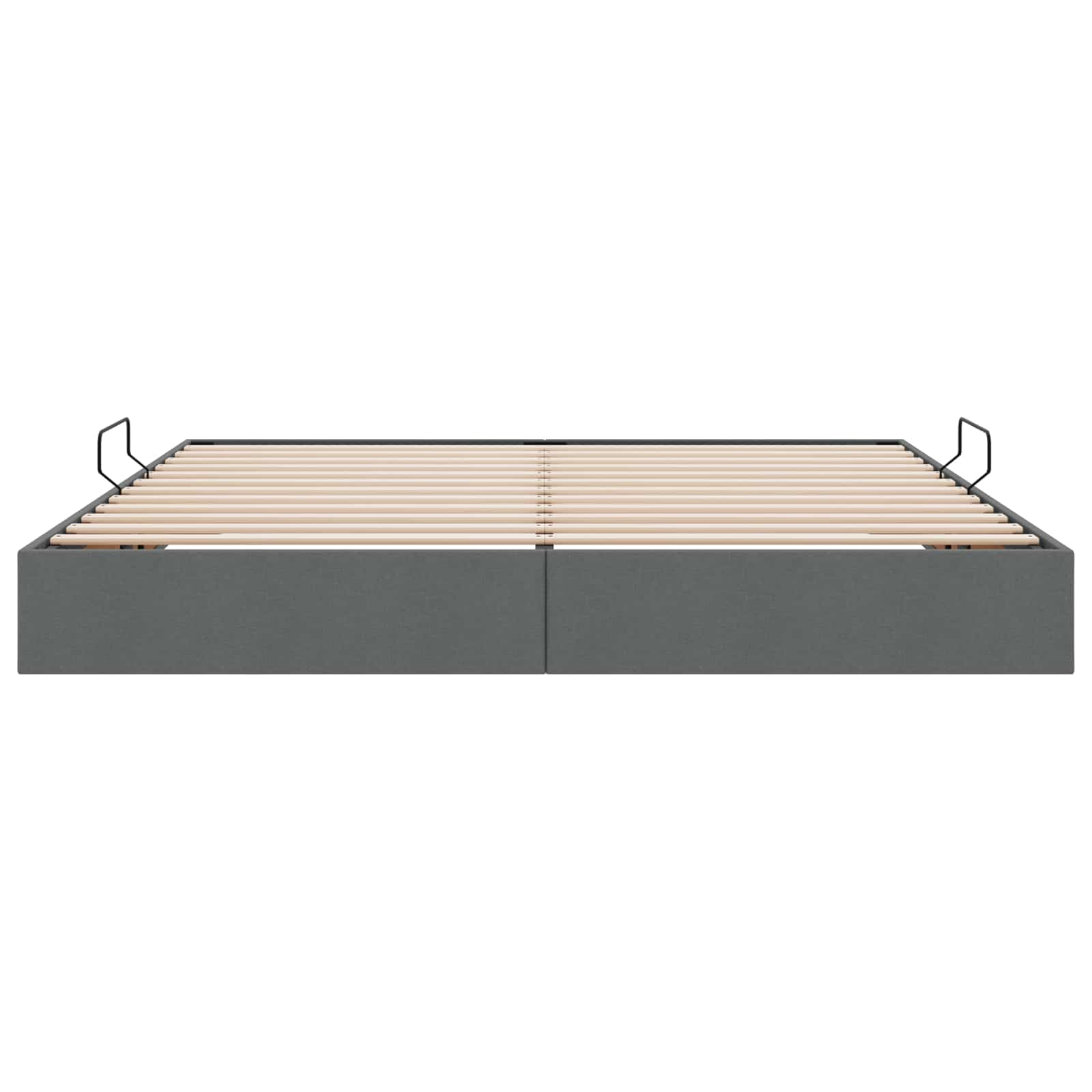 Cadre de lit ottoman Gris foncé 200 x 200 cm tissu